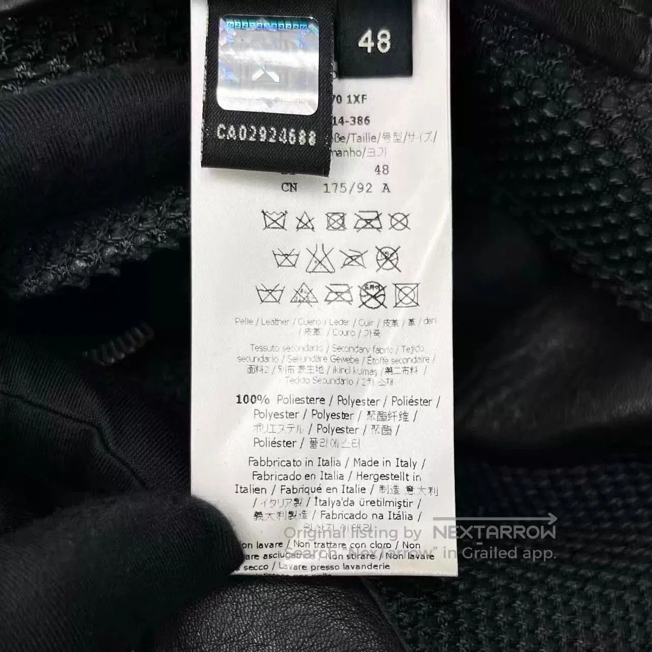 Fendi Black Leather Jacket with Eye Graphic Size M. Size US M / EU 48-50 / 2 - 6 Thumbnail