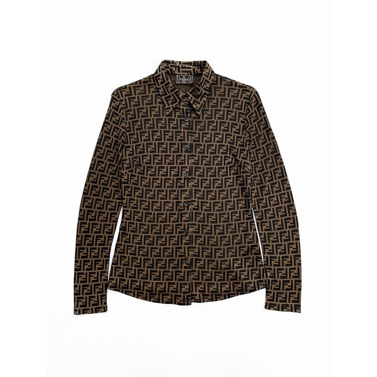 Fendi Fendi Zucca Monogram FF Logo Rayon Shirt Size M / US 6-8 / IT 42-44 - 1 Thumbnail