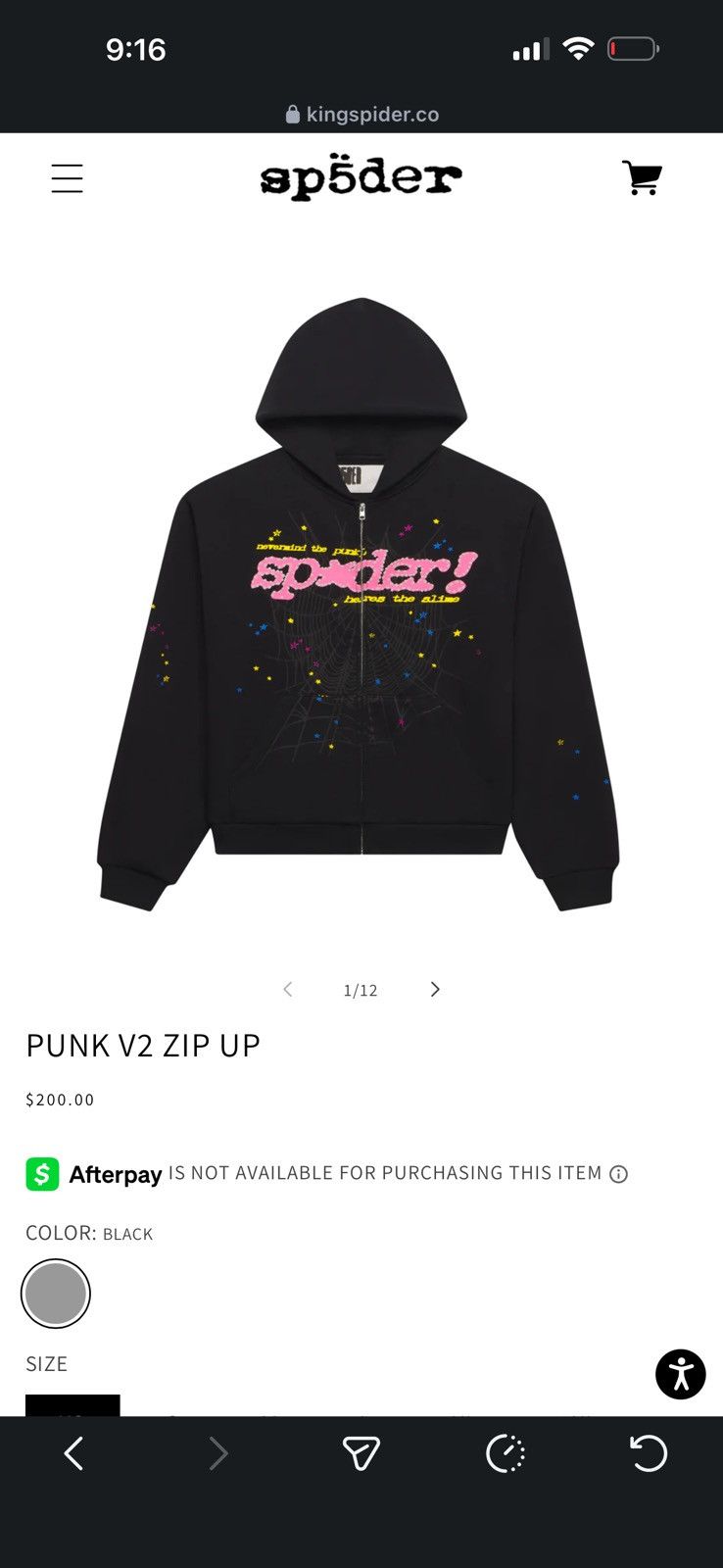 Sp5der Spider punk v2 zip up Size US L / EU 52-54 / 3 - 1 Thumbnail