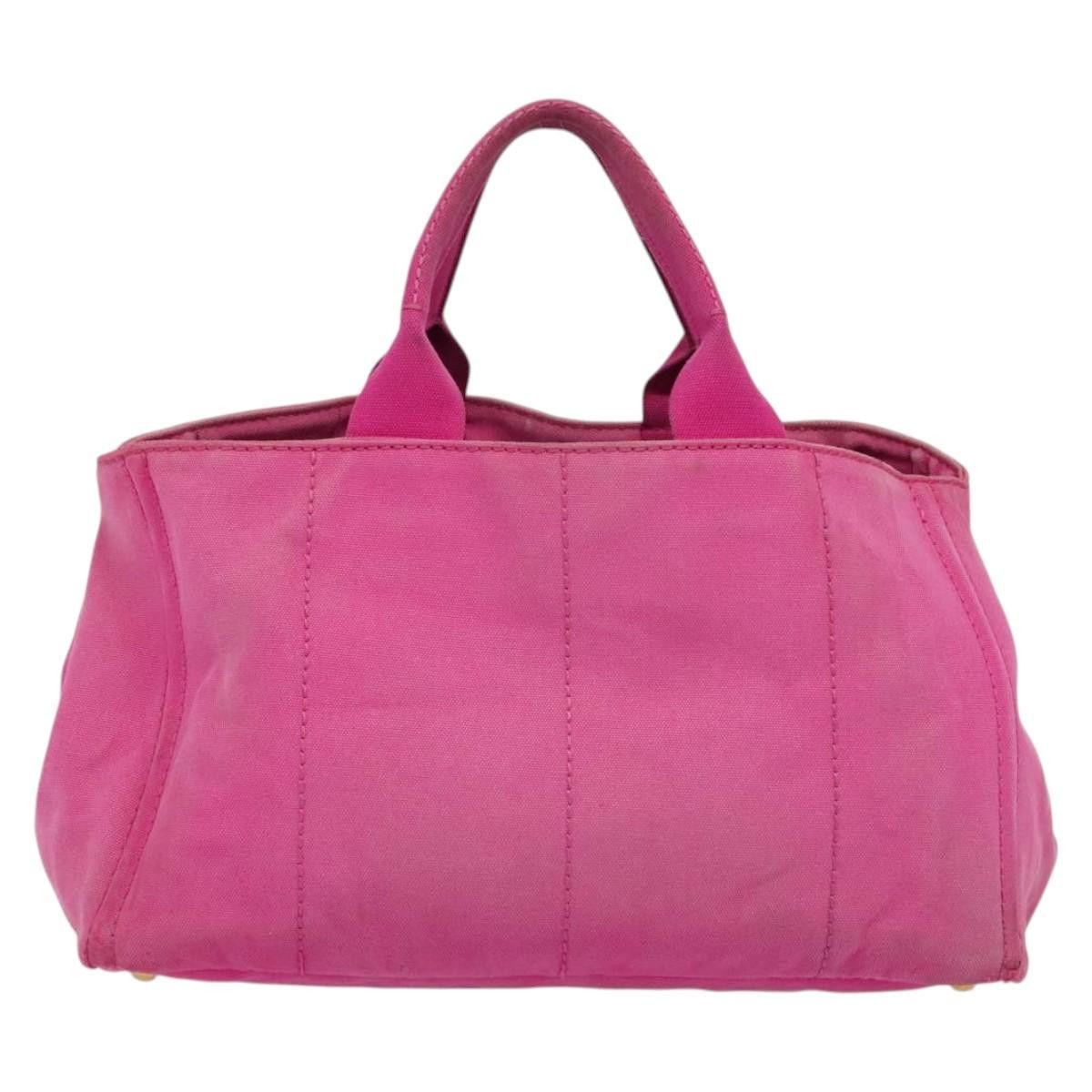 Prada PRADA Canapa GM Hand Bag Canvas Pink Gold Size ONE SIZE - 3 Thumbnail