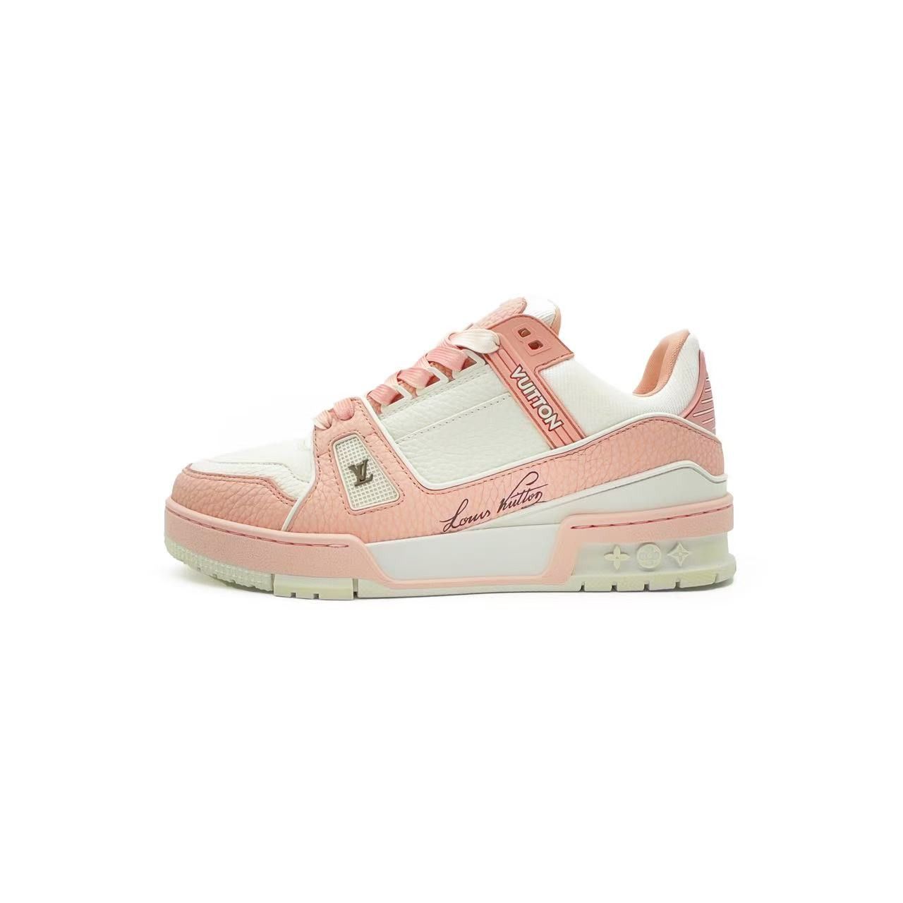 Louis Vuitton Louis Vuitton Pink & White Trainer Sneakers Size US 4 / IT 34 - 1 Thumbnail