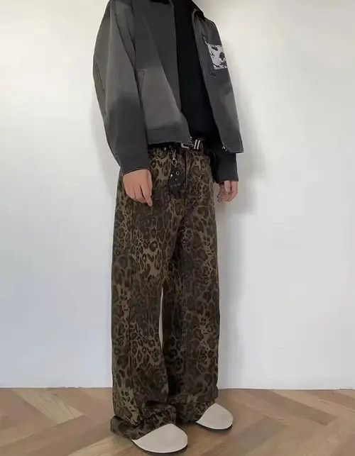 Japanese Brand × Jean Vintage Brown Leopard Print Straight Leg Jeans Size US 32 / EU 48 - 2 Thumbnail