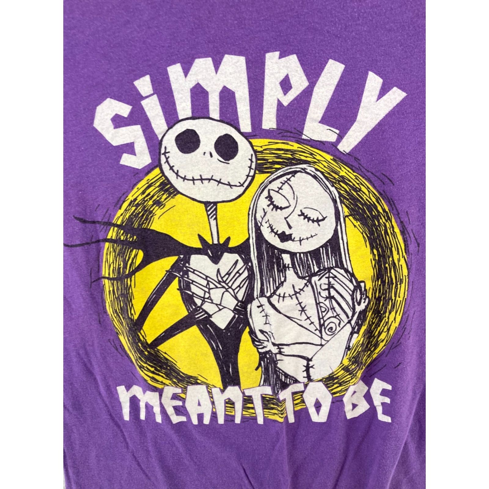 Vintage The Nightmare Before Christmas Women's T-Shirt Medium Purple Graphic Print Jack & Sally Christmas Size M / US 6-8 / IT 42-44 - 4 Thumbnail