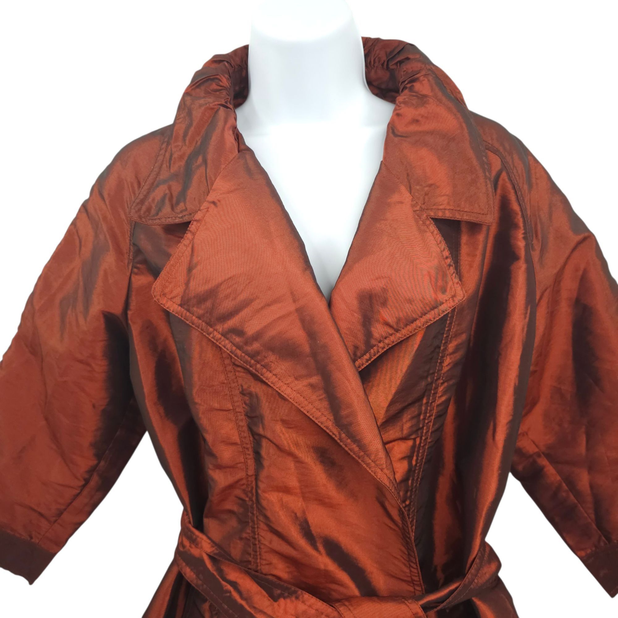 Chicos Chicos Short Trench Coat Jacket L/12 Tie Belt Bronze Copper Size L / US 10 / IT 46 - 9 Thumbnail