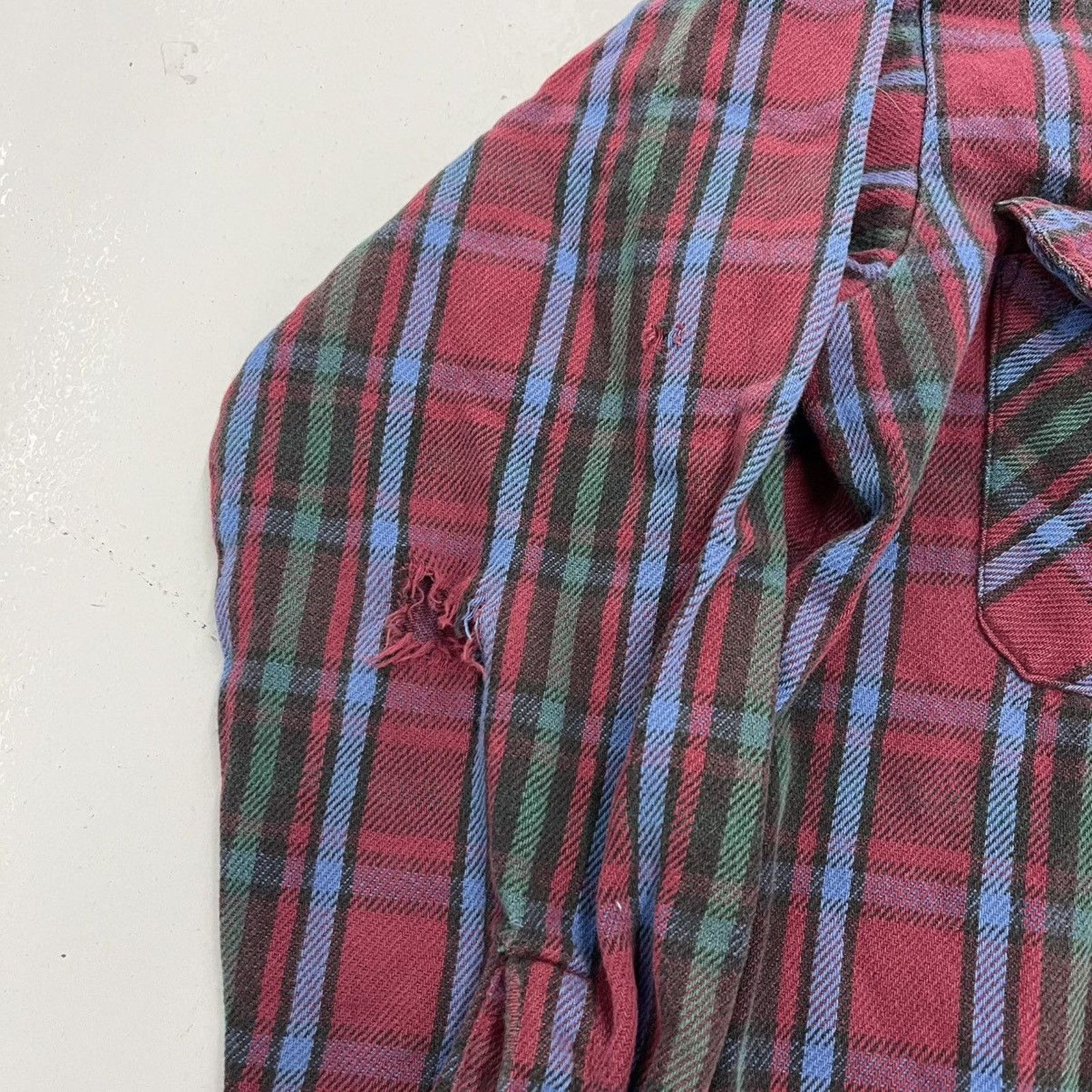 Oshkosh Vintage 70s OshKosh Red/Blue Plaid Cotton Flannel Size US S / EU 44-46 / 1 - 3 Thumbnail