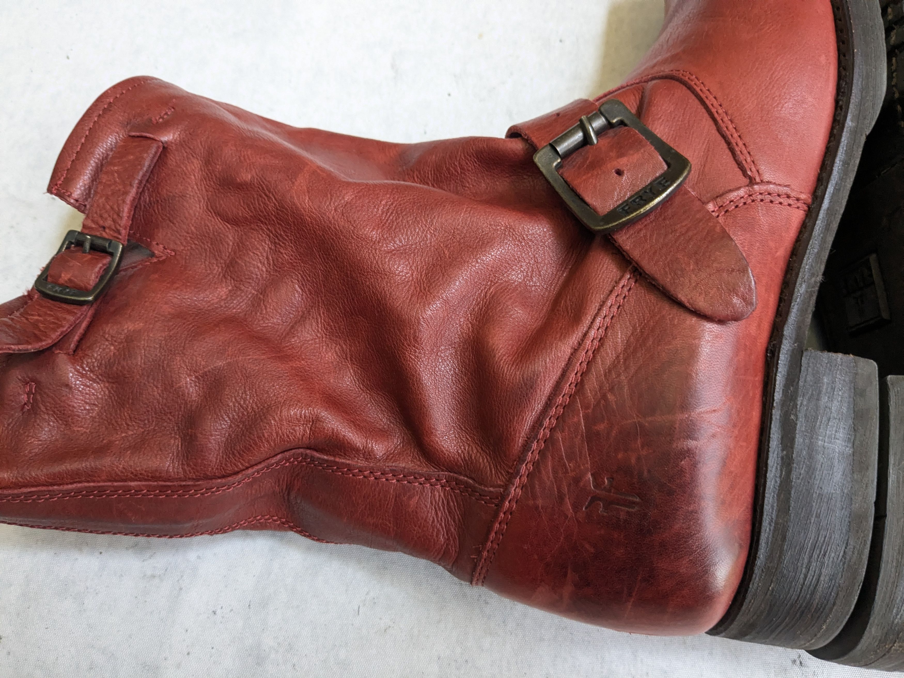 Frye Frye Harness Boots Red Leather 8 Leather Buckle Punk Size US 8 / EU 41 - 12 Thumbnail