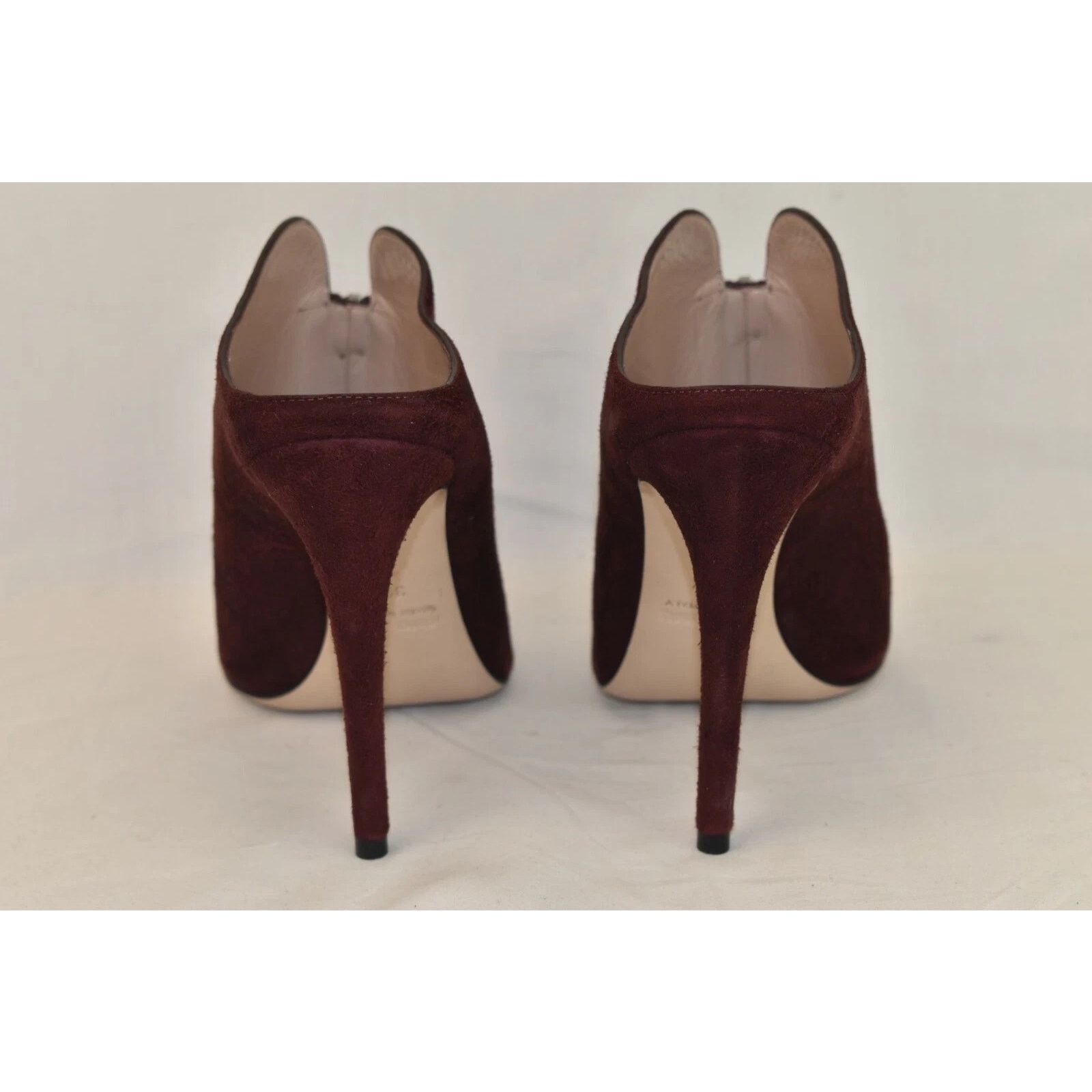 Miu Miu MIU MIU PRADA BURGUNDY SUEDE ZIPPER SANDALS HEEL PUMPS 36.5 Size US 6.5 / IT 36.5 - 3 Thumbnail