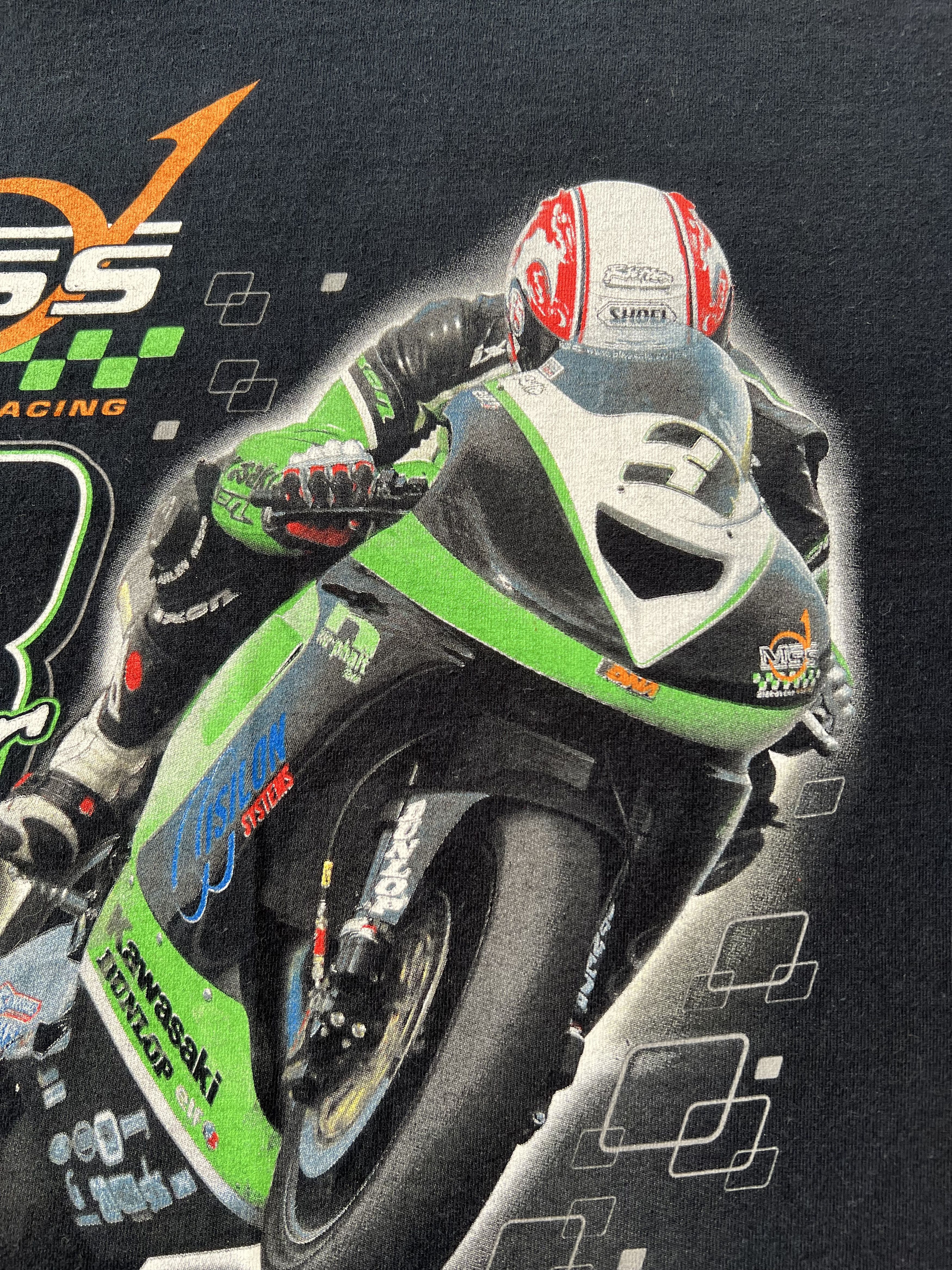 Vintage Vintage 2000s Kawasaki Dunlop Bike Moto Racing T-shirt Size US M / EU 48-50 / 2 - 4 Thumbnail