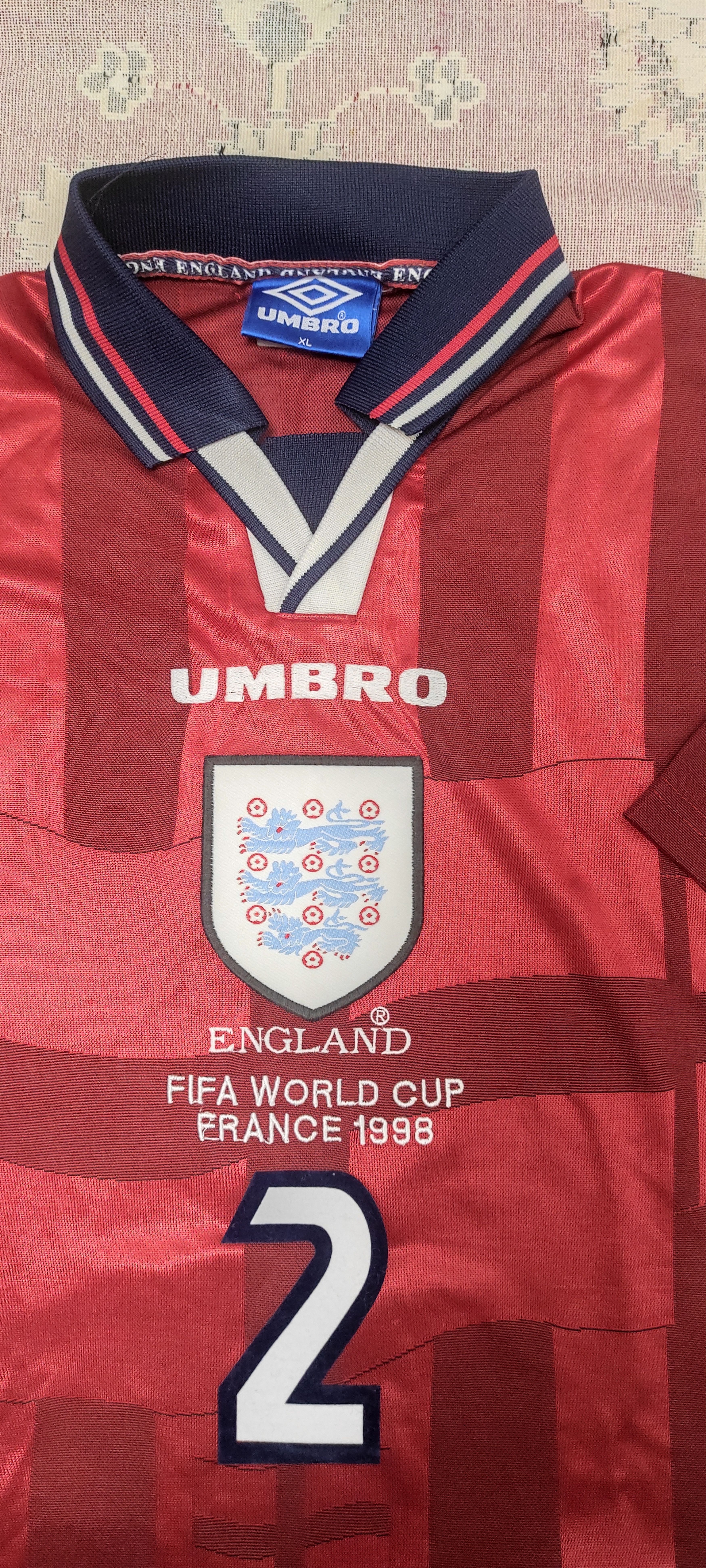 Umbro England #2 Campbell Away football shirt 1997 - 1999 Rare Size US XL / EU 56 / 4 - 3 Thumbnail