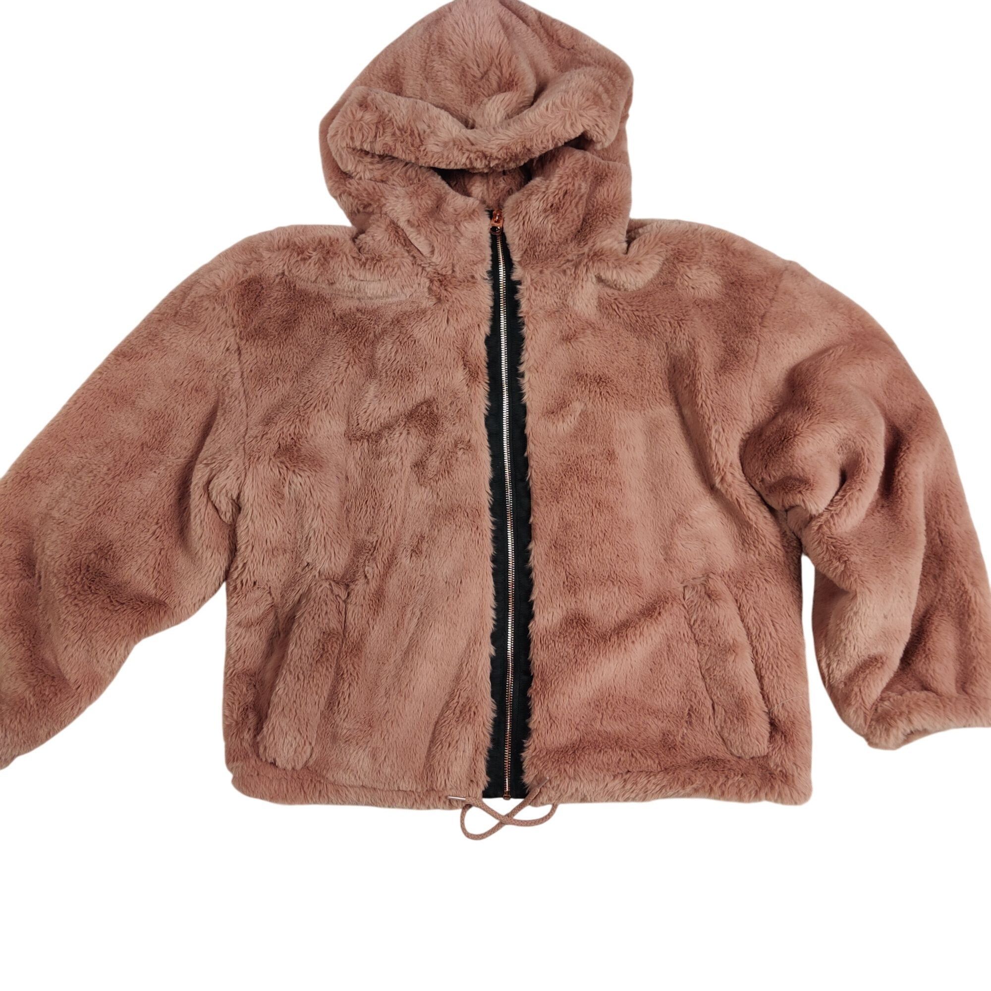 Lucky Brand Lucky Brand L Womens Pink Faux Fur Hooded Jacket Rose Gold Z Size L / US 10 / IT 46 - 3 Thumbnail