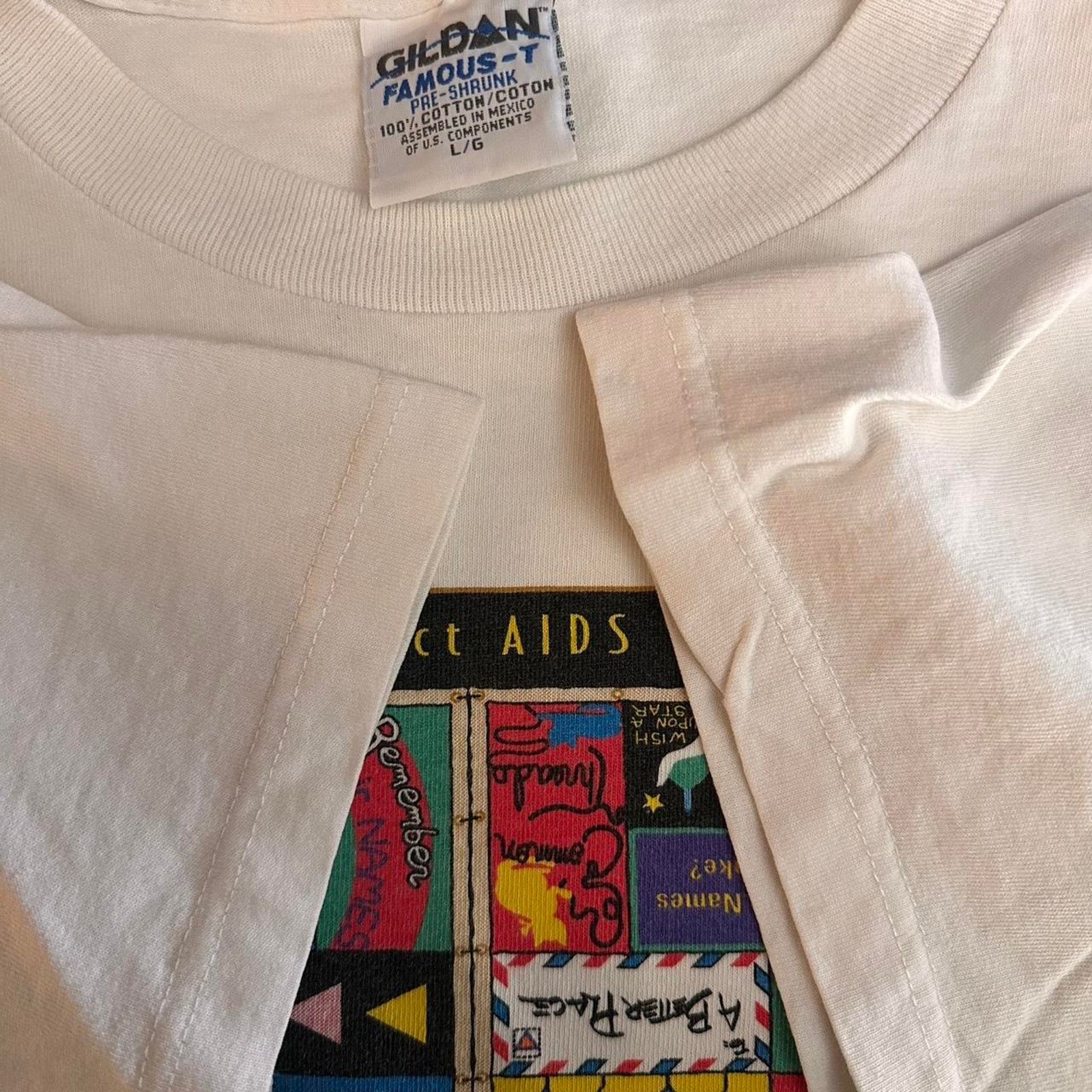 Gildan × Vintage Vintage AIDS Names Project Promo Shirt Size US L / EU 52-54 / 3 - 8 Thumbnail