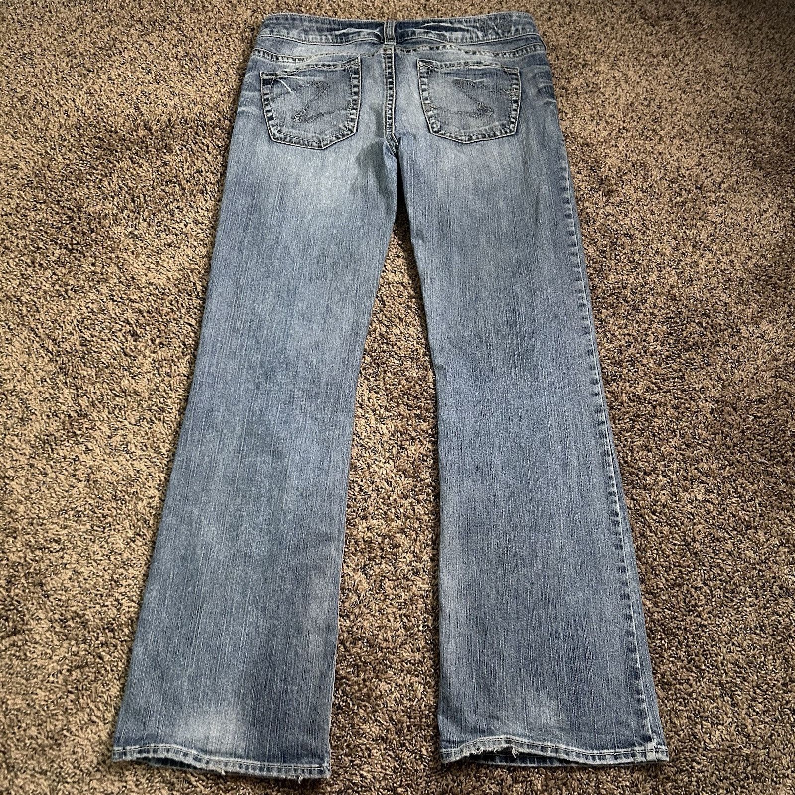 Silver Jeans Co. Silver Jeans Tina Western Glove Works Blue Jeans Size 31x33 Size 31" - 8 Thumbnail