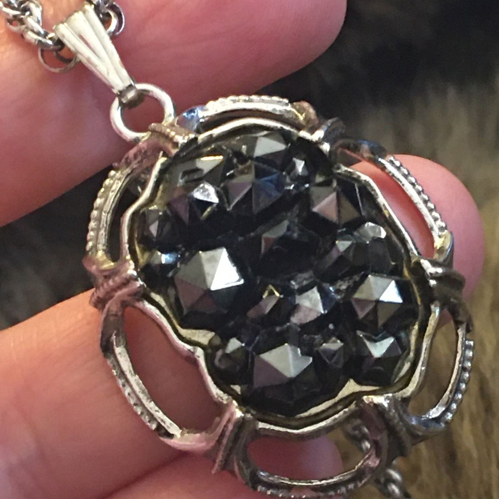 Vintage Vintage Whiting & Davis crystal pendant with chain Size ONE SIZE - 2 Thumbnail