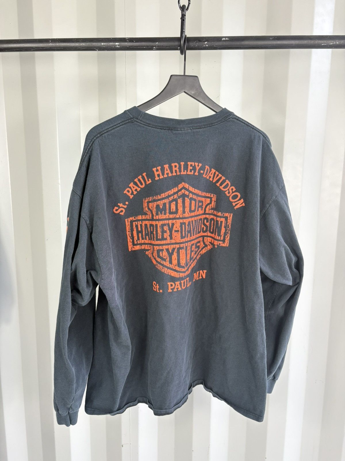 Harley Davidson Flame Sleeve Sun Faded Shirt Distressed Erd grunge WCC Size US XL / EU 56 / 4 - 2 Thumbnail