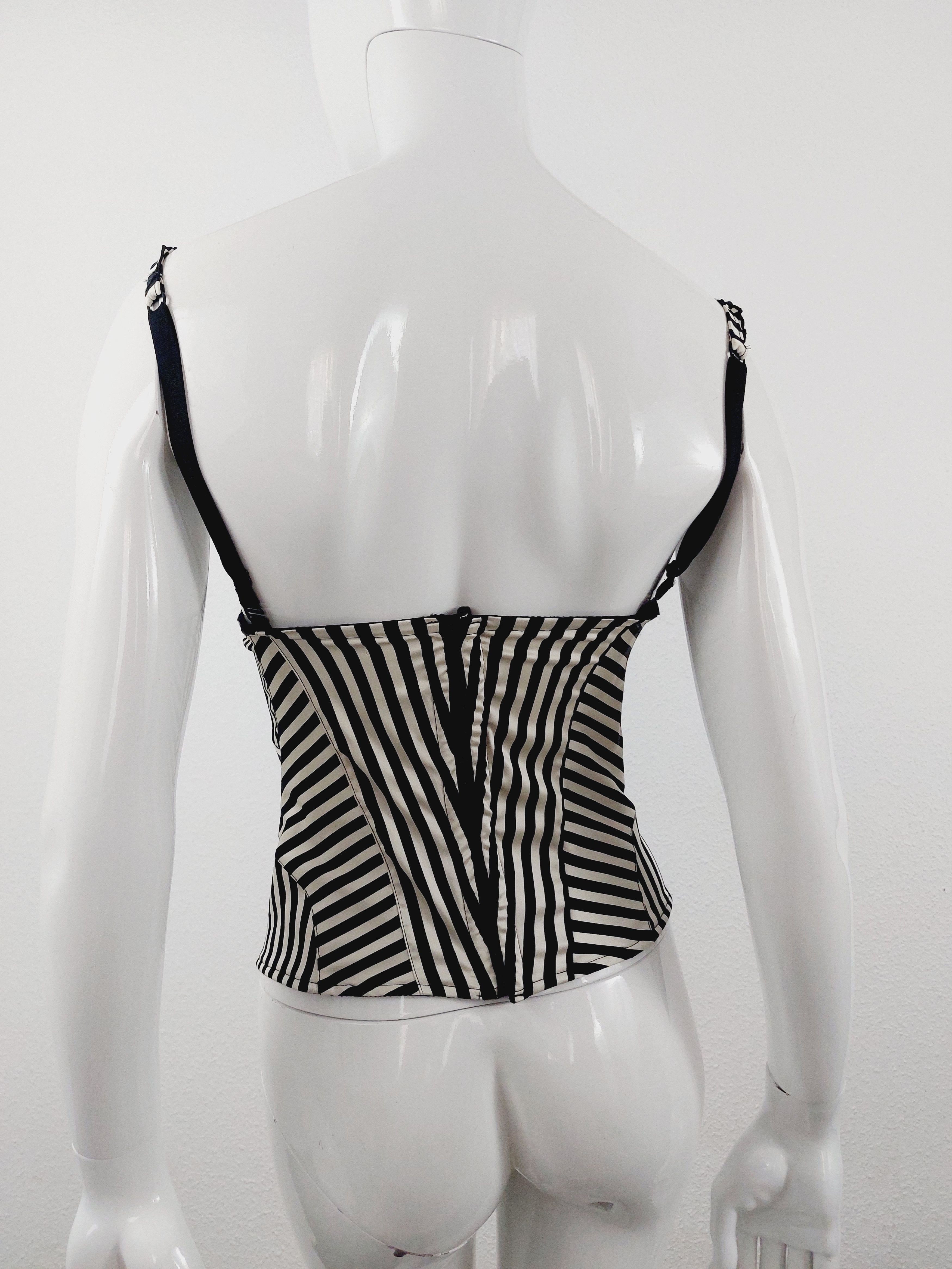 Christian Lacroix Christian Lacroix Zebra Striped Optical Corset Bustier Size M / US 6-8 / IT 42-44 - 6 Thumbnail