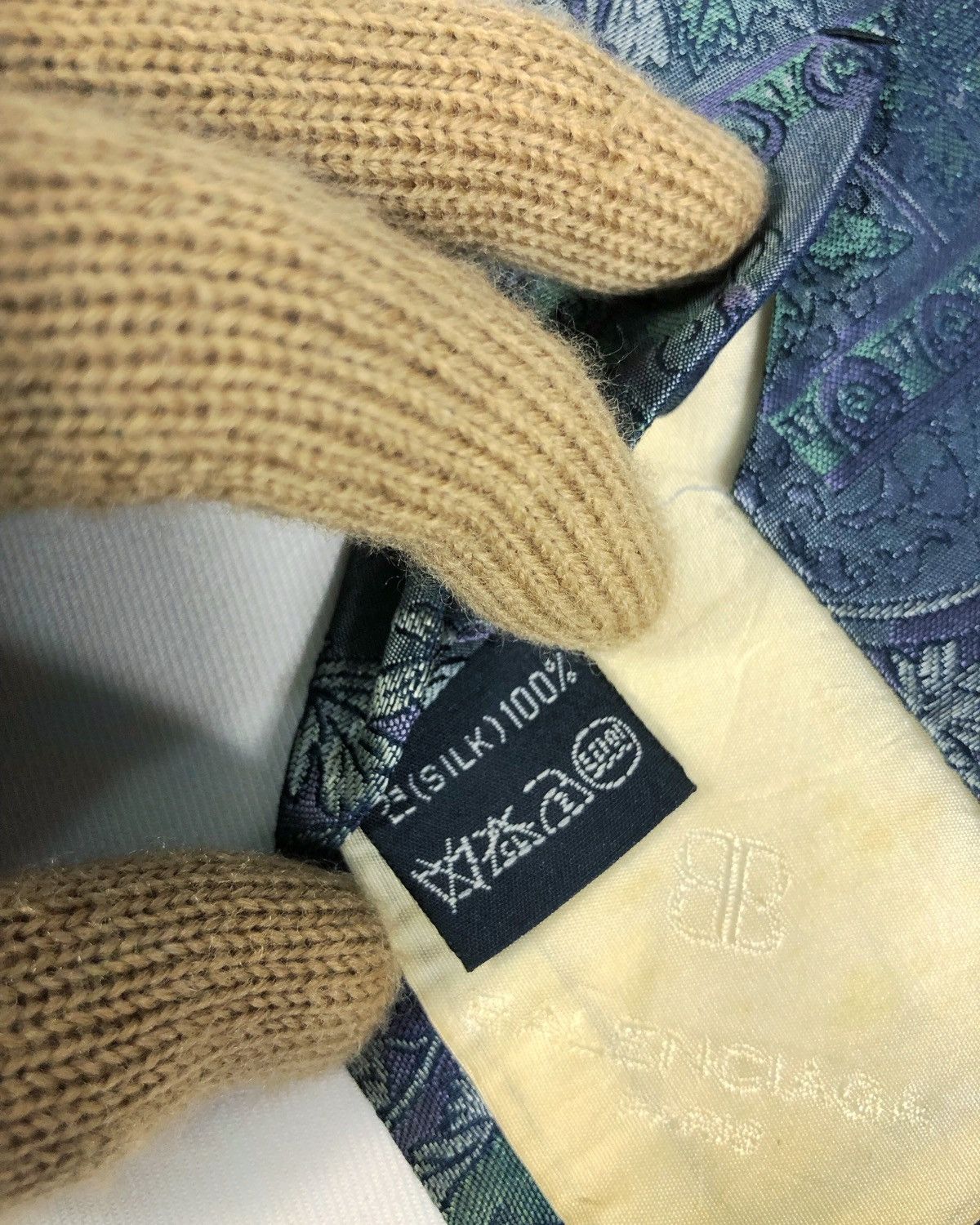 Balenciaga Rare Vintage Balenciaga Floral Silk Tie Size ONE SIZE - 9 Thumbnail