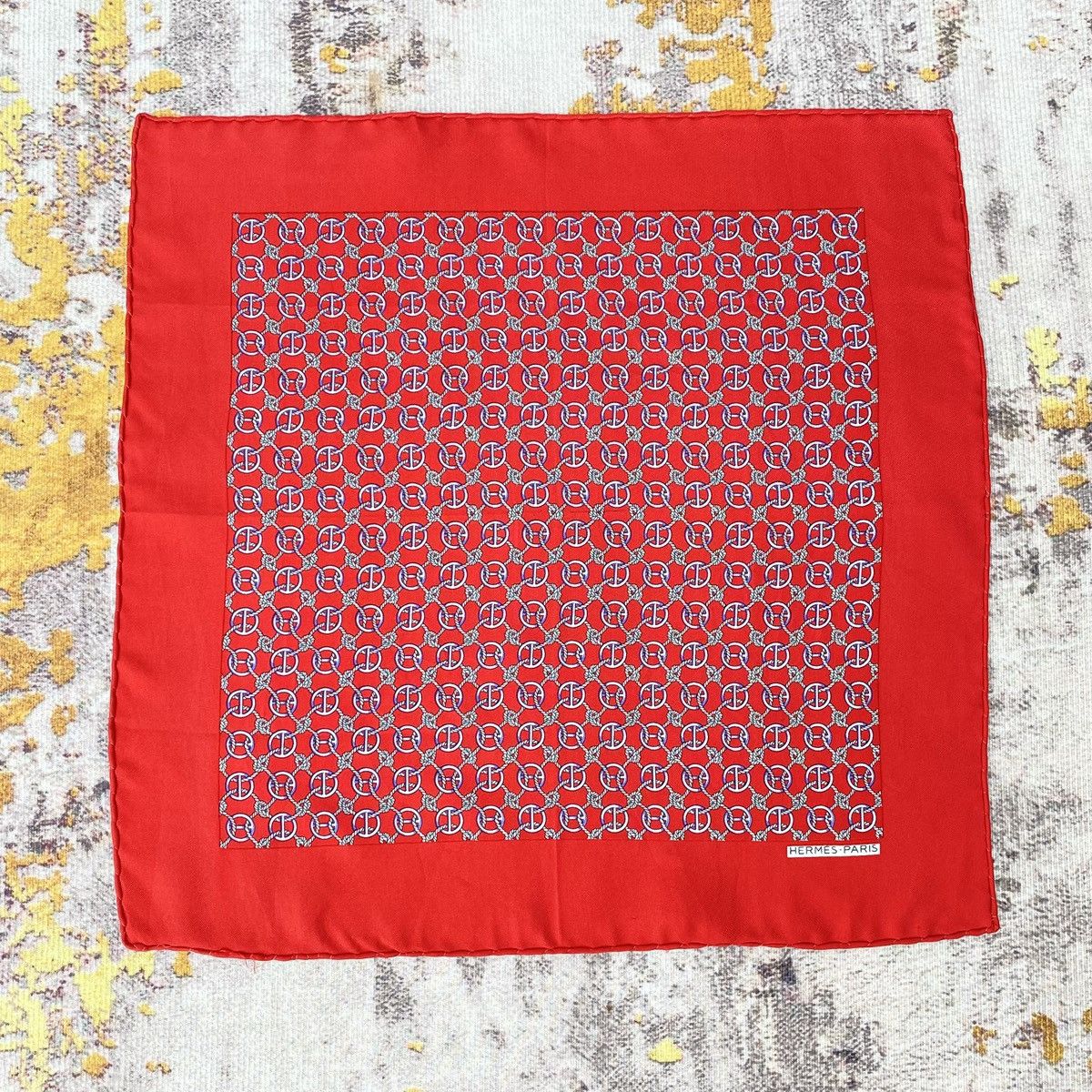 Hermes Hermès Red Silk Gavroche Pocket Square or Neckerchief Size ONE SIZE - 3 Thumbnail