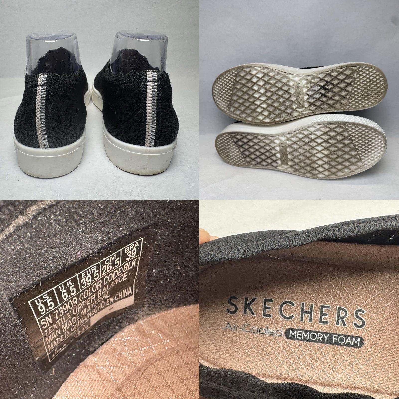 SKECHERS Skechers Poppy Breezy Street Air Cooled Memory Foam Sneakers Womens Sz 9.5 Black Size US 10 / IT 40 - 8 Thumbnail
