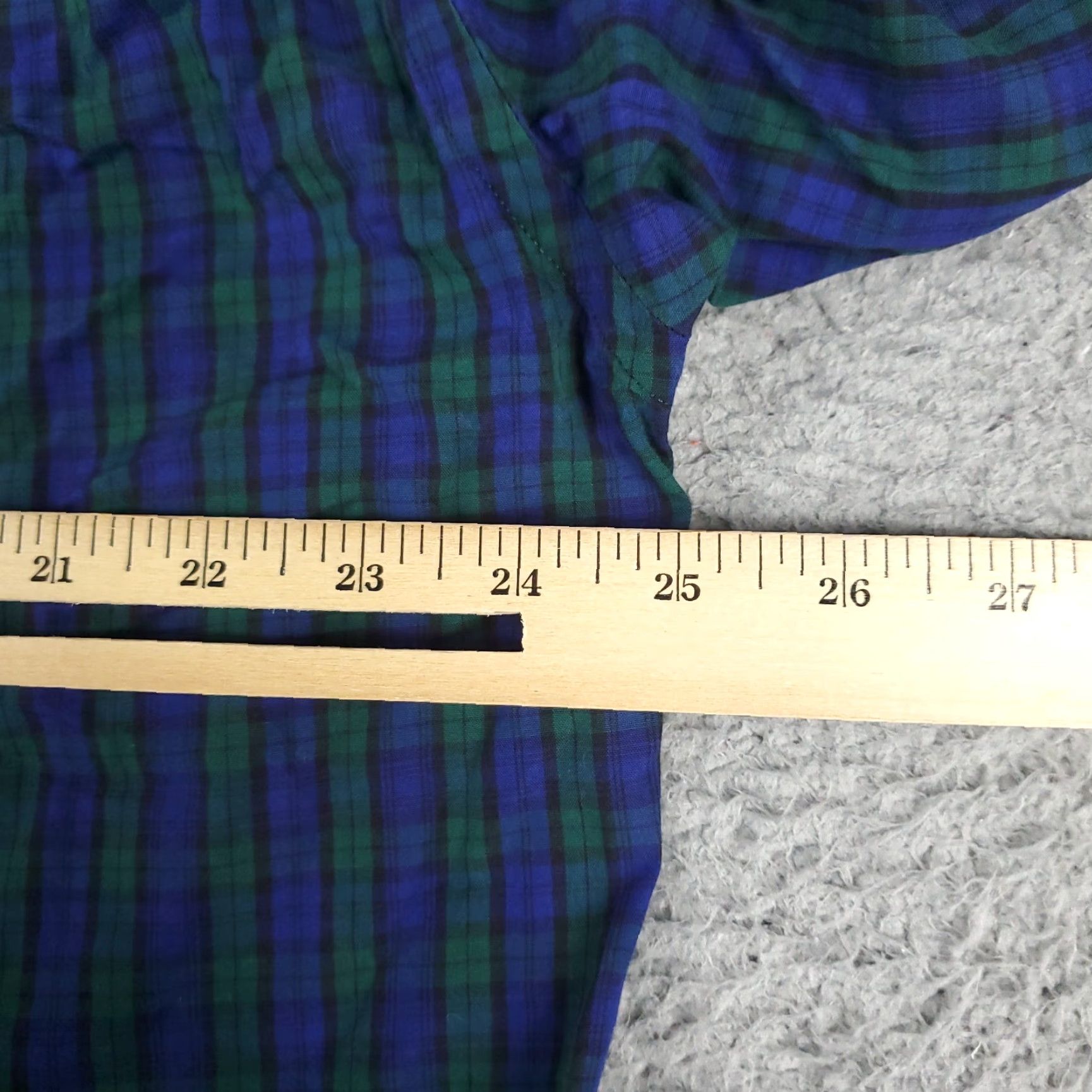 Tommy Hilfiger Tommy Hilfiger Shirt Mens 16.5 Blue Plaid Dress Button-Down Long Sleeve Shirt Size 42R - 5 Thumbnail