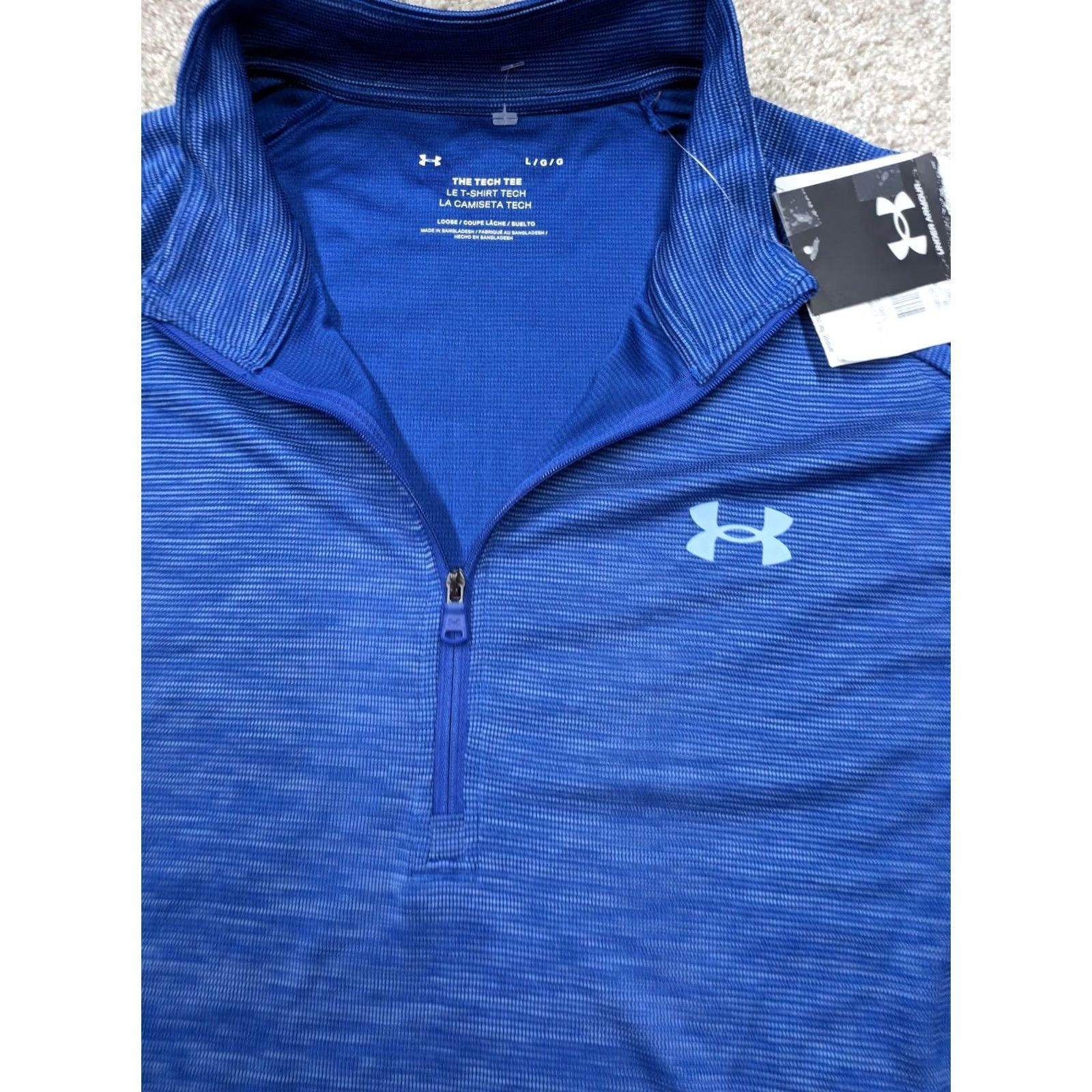 Under Armour Under Armour Jacket Mens L Large Blue 1/4 Zip Loose Tech Tee NWT Size US L / EU 52-54 / 3 - 3 Thumbnail