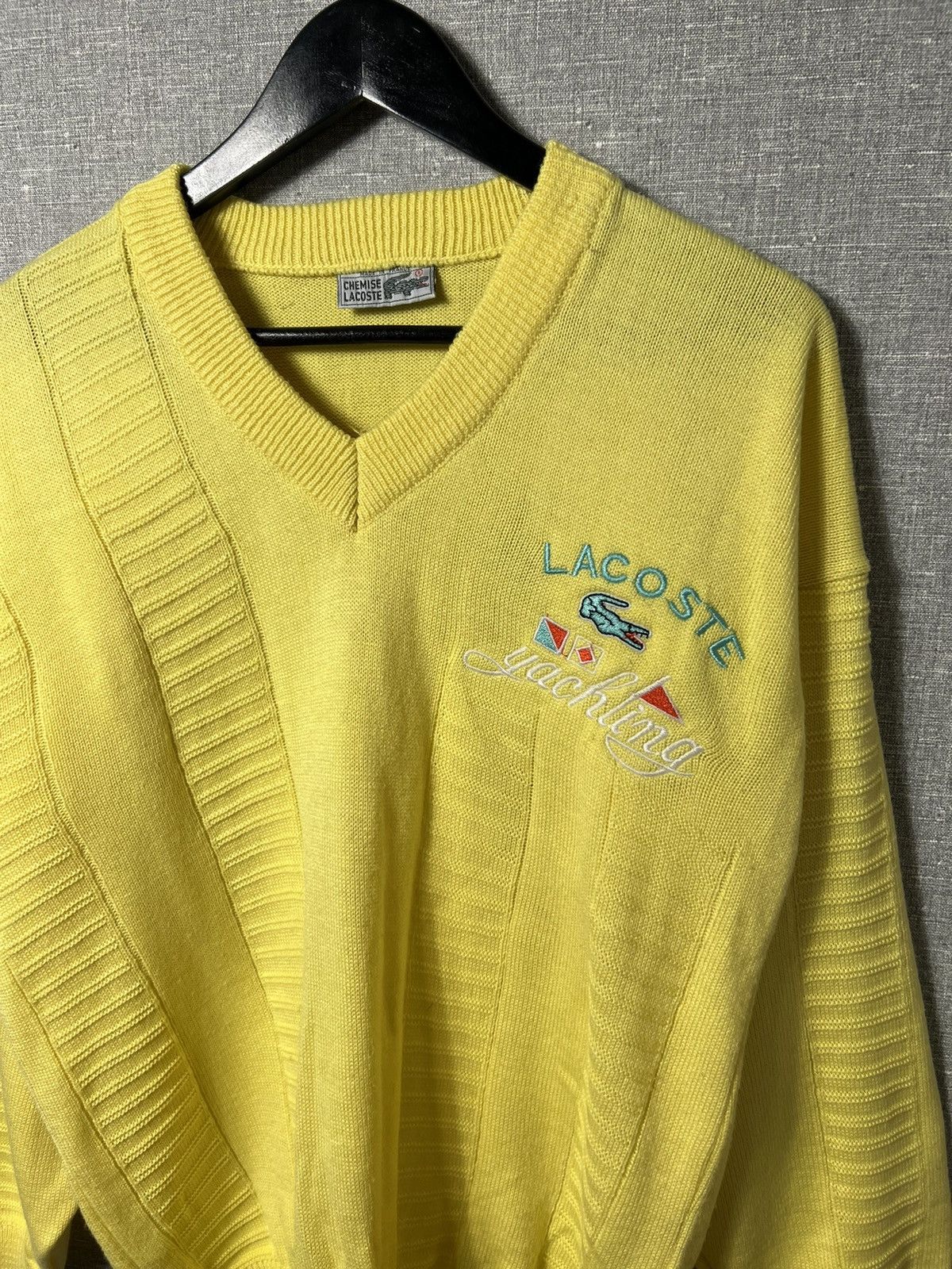 Lacoste Vintage Lacoste Chemise Yachting Sweater Jumper Sweater Size US M / EU 48-50 / 2 - 2 Thumbnail