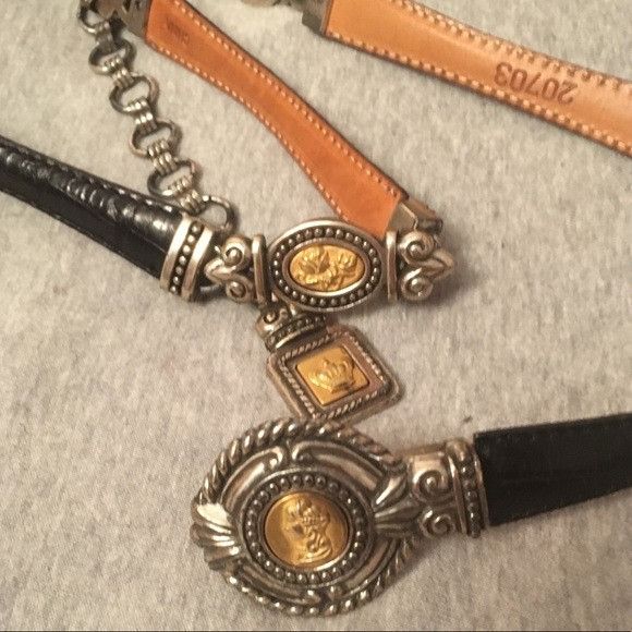Brighton Vintage Brighton Gold & Silver Chain Black Belt Size ONE SIZE - 2 Thumbnail