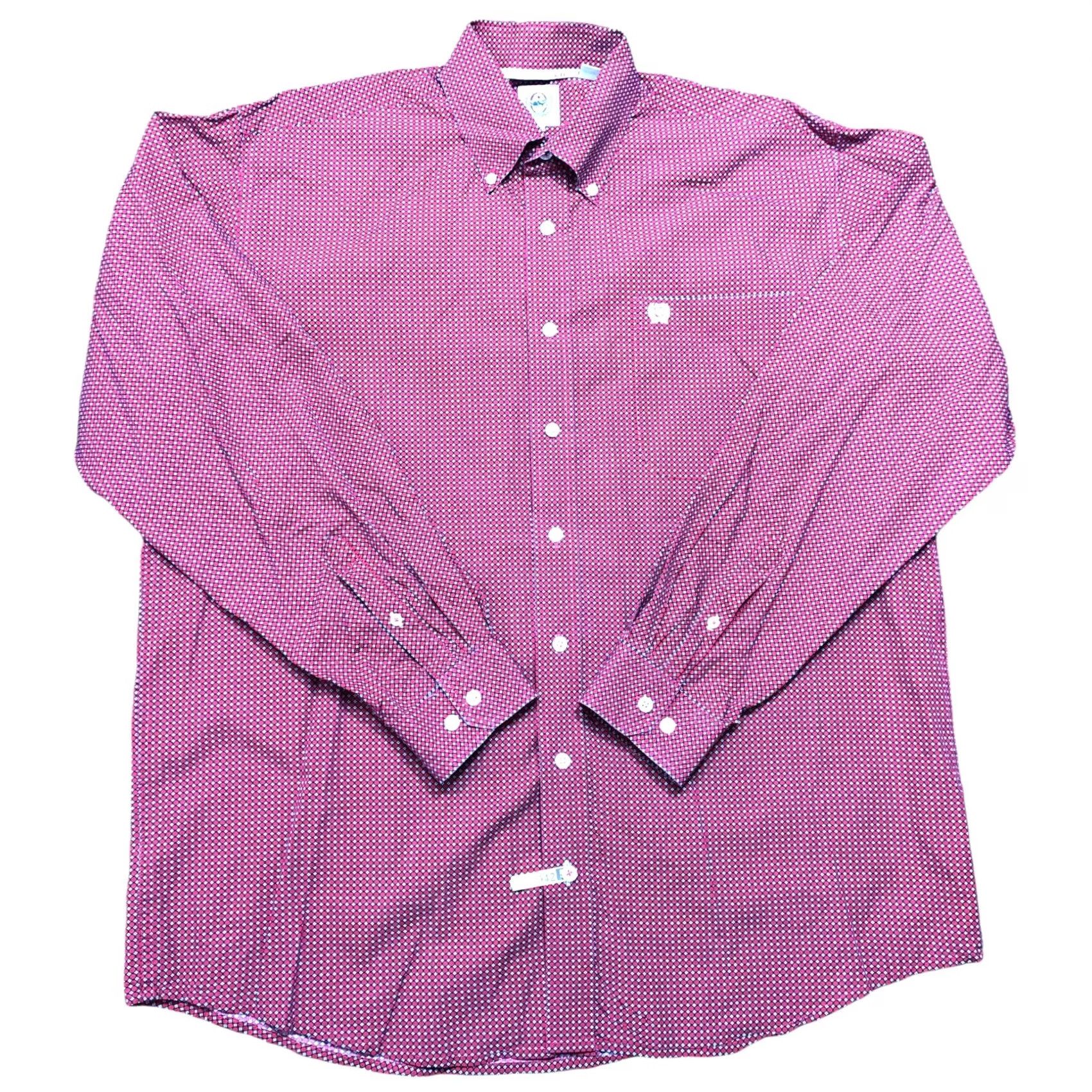 Vintage Cinch Red Geometric Print Long Sleeve Button Down Shirt Pocket Mens Medium Size US M / EU 48-50 / 2 - 2 Thumbnail