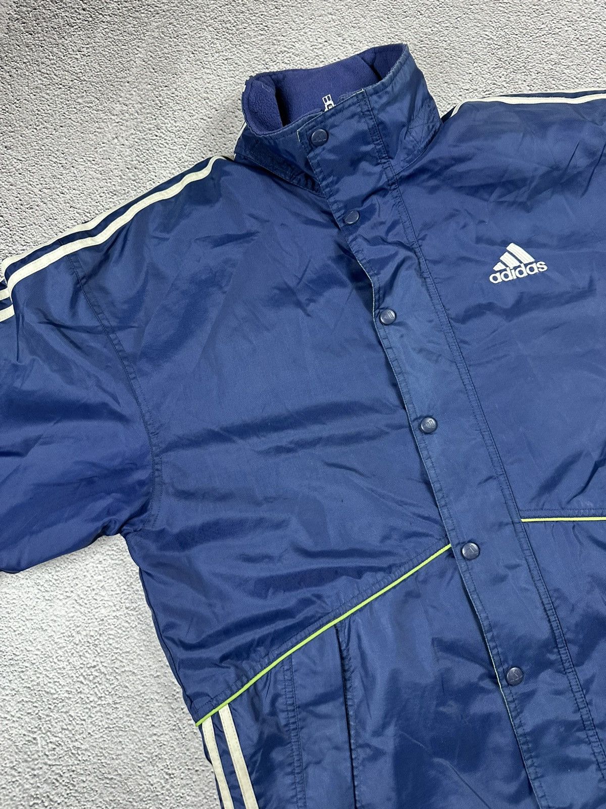 Adidas Vintage Adidas Down Puffer Jacket Striped Nylon Y2K Style Size US S / EU 44-46 / 1 - 10 Thumbnail