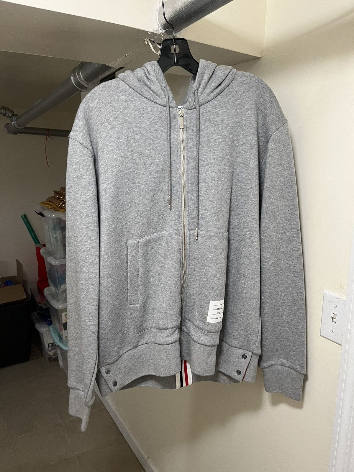 image of Thom Browne Hoodie in Grey, Men's (Size Large)