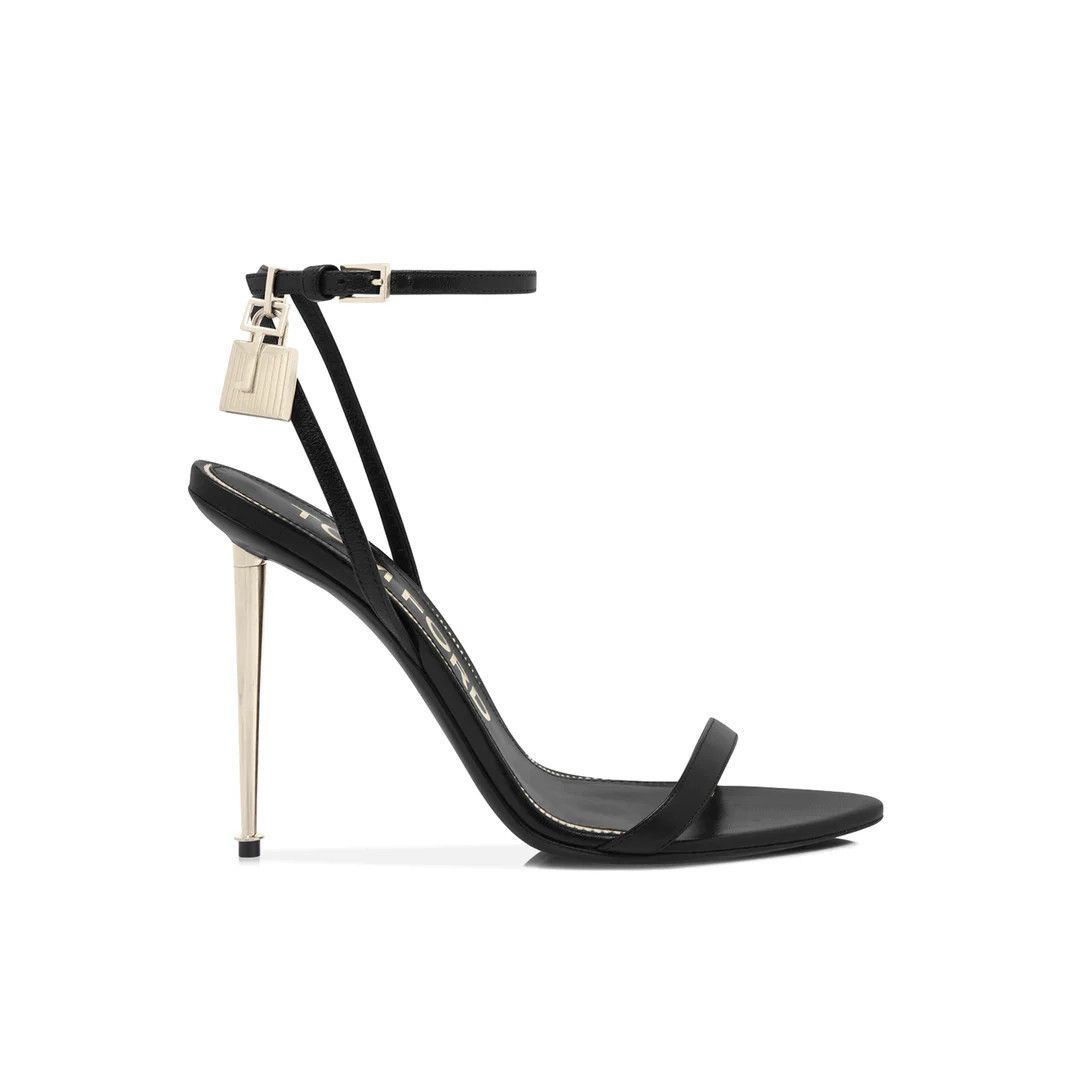 TOM FORD Padlock Black 105mm Sandals New & Authentic (Women'