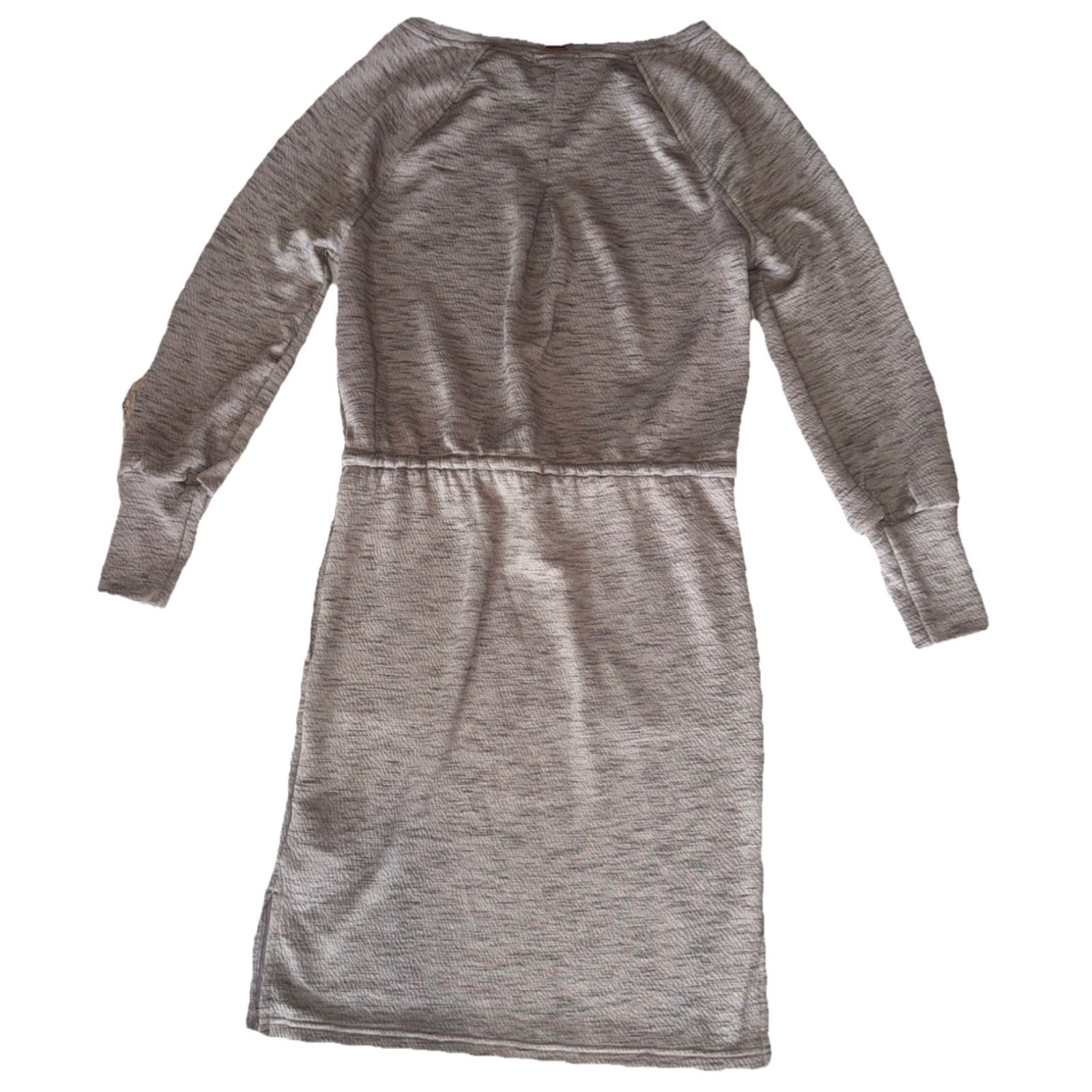 Prana Prana Women's Dress Long Sleeve Knee Length Heather Brown Pocket Stretch Tie Cinch Waist Casual Travel Autumn Winter Spring Summer Size S / US 4 / IT 40 - 2 Thumbnail