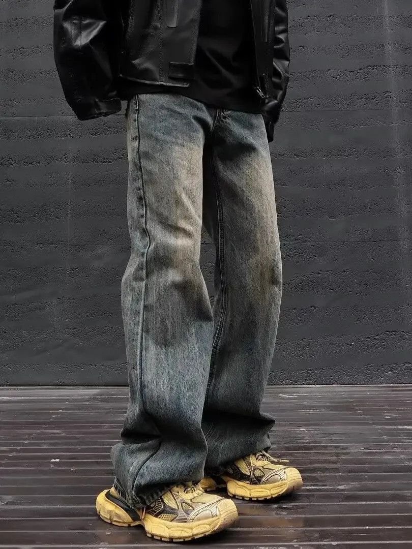 Japanese Brand Retro mud dyed micro flared jeans Size US 32 / EU 48 - 3 Thumbnail