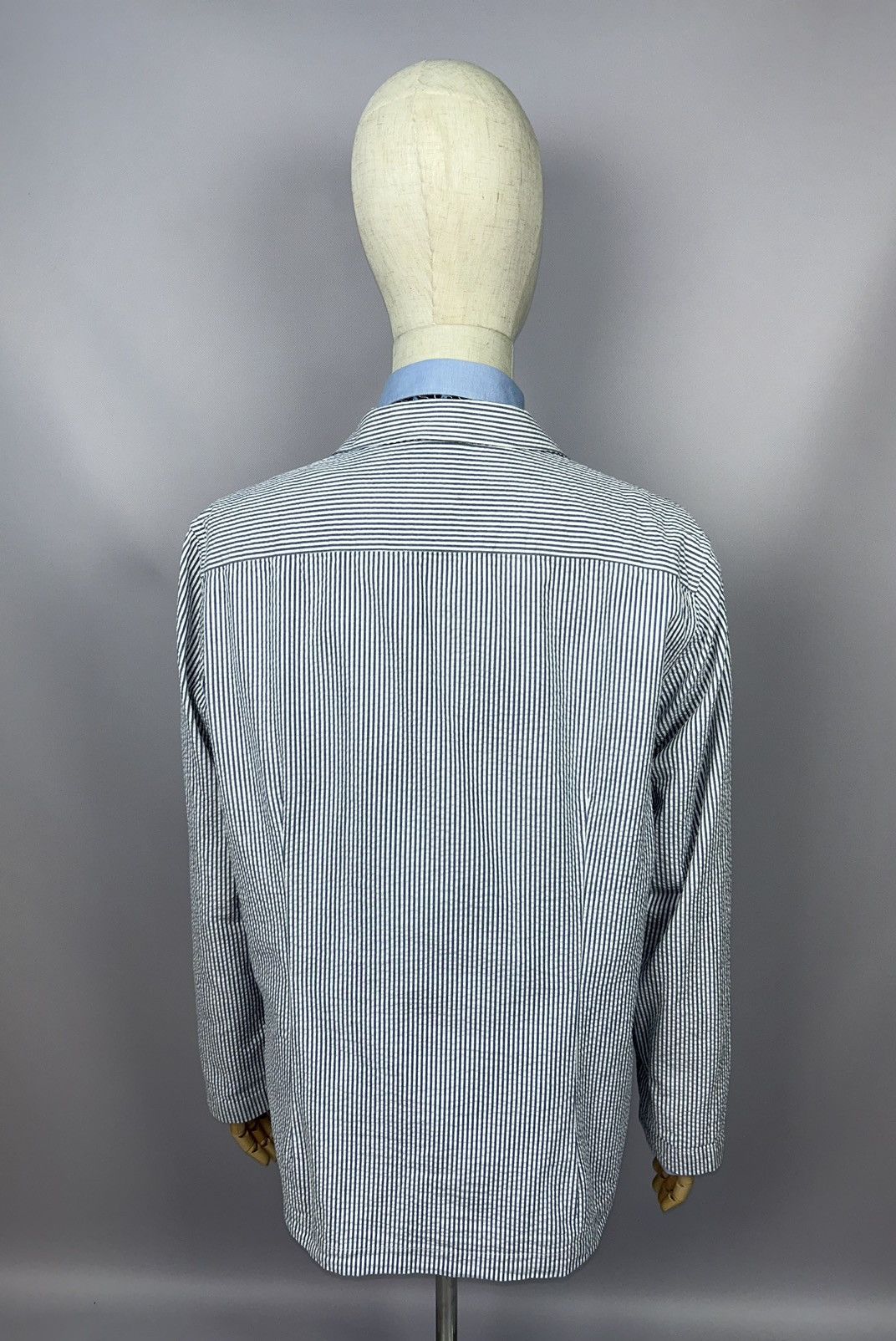 Designer × Lardini LARDINI Egama Striped Cotton Unlined Blazer Jacket Size EU56 Size 46R - 13 Thumbnail
