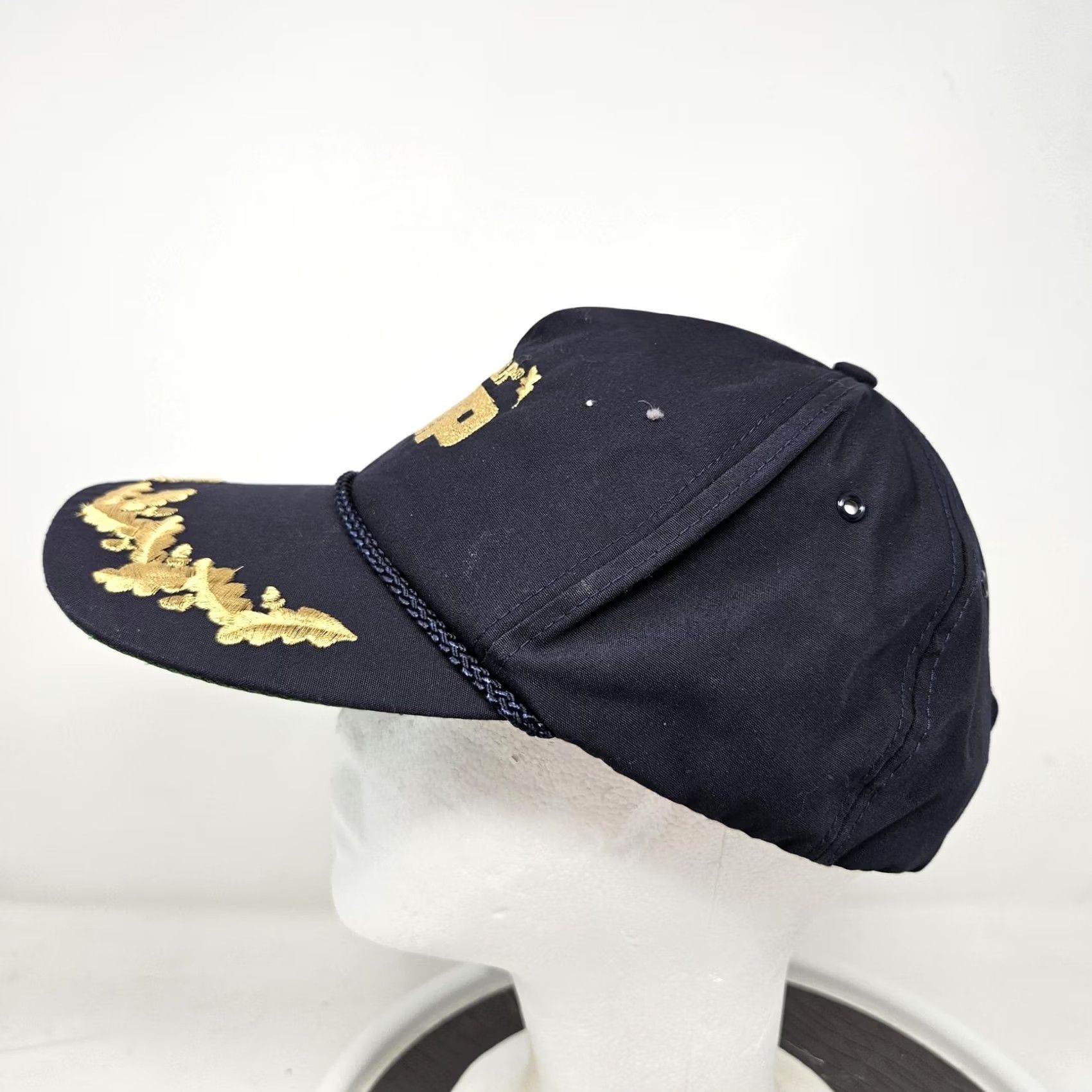 Vintage Caterpillar Hat Cap Navy Blue VIP Embroidered Gold Leaf Rope Mens Strap Back Size ONE SIZE - 5 Thumbnail