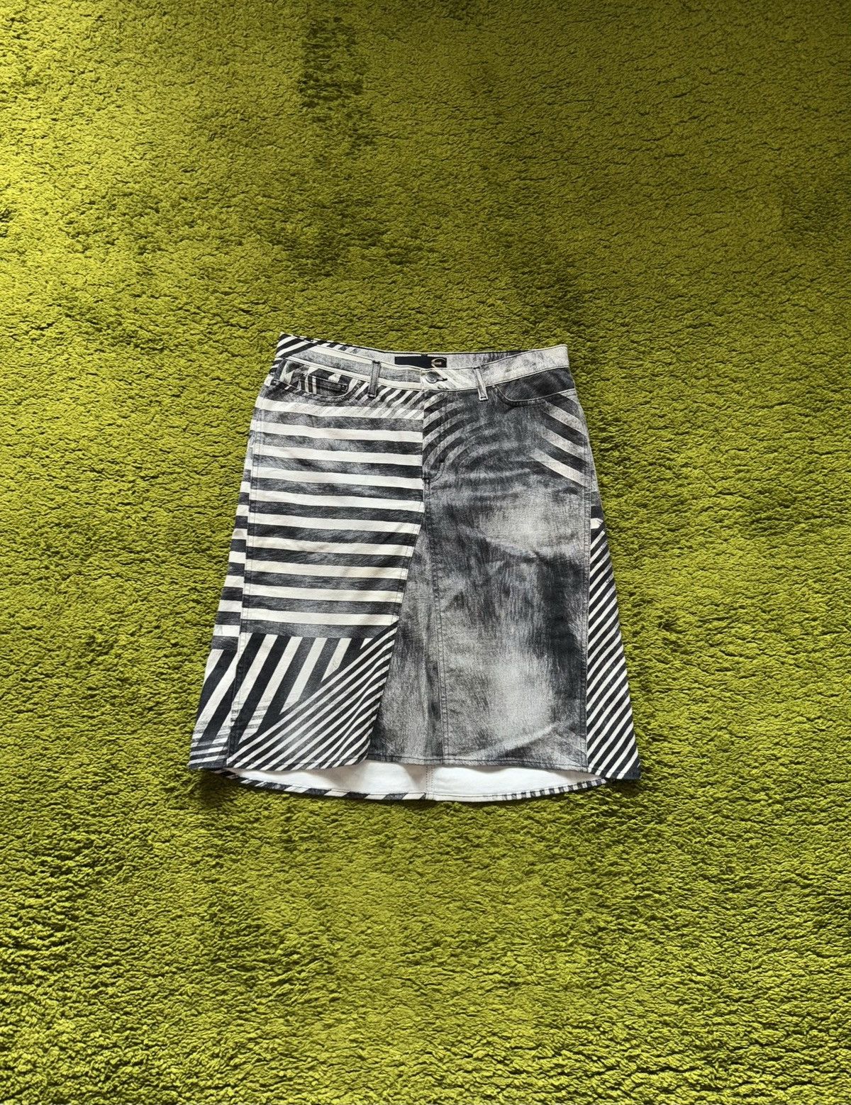 Just Cavalli Just Cavalli 2000s vintage striped denim skirt Size 28" / US 6 / IT 42 - 1 Thumbnail