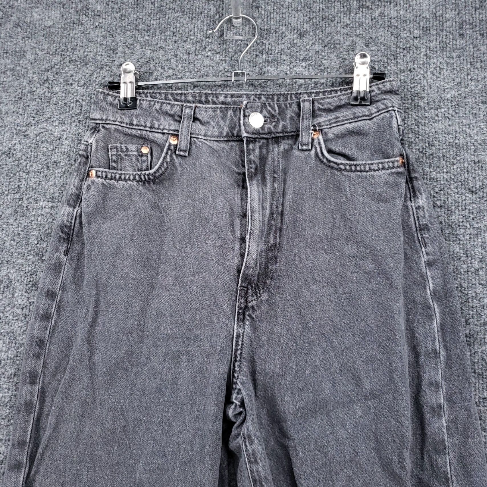 H&M H&M Jeans Women 0 Ultra High Rise Mom Loose Ankle Length Stone Wash Gray Denim Size 25" / US 0 / IT 36 - 5 Thumbnail