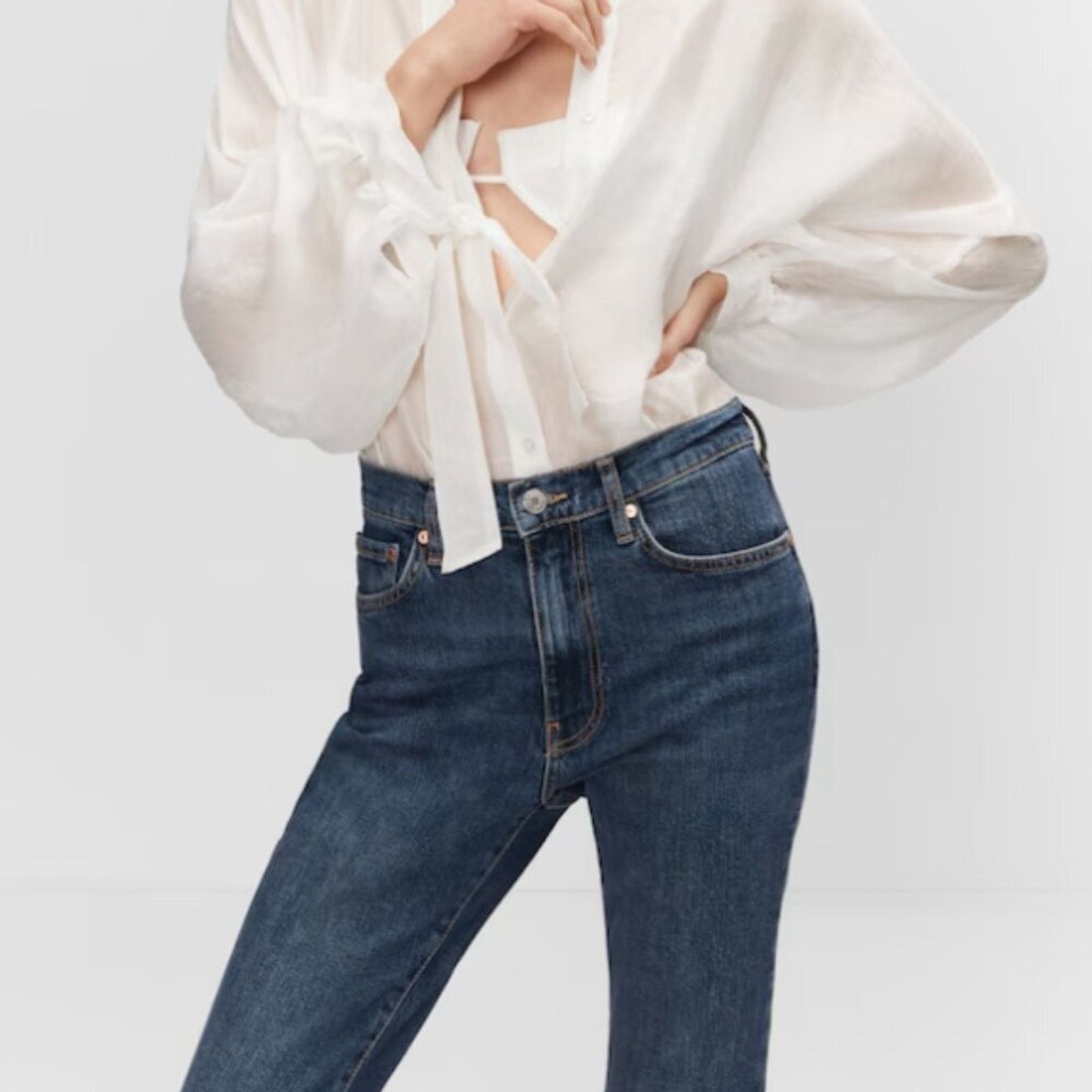 Mango Mango MNG Slim Copped Dark Blue Jeans NWT Plus 16 Size 38" / US 16 / IT 52 - 4 Thumbnail