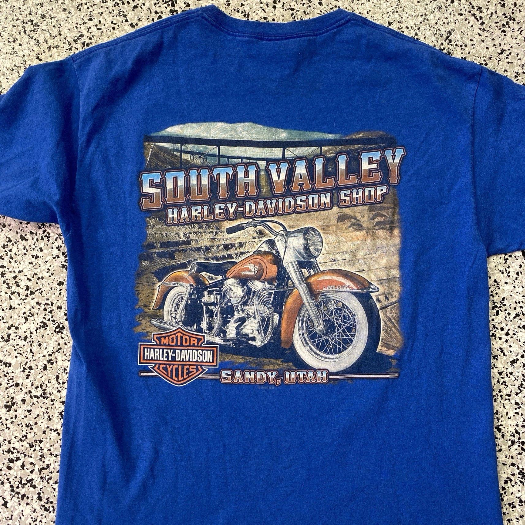 Harley Davidson Harley-Davidson T-Shirt Men’s L Blue Skeleton Utah Sandy City Biker Motorcycle Outdoor Graphic Crew Neck Short Sleeve Size US L / EU 52-54 / 3 - 5 Thumbnail