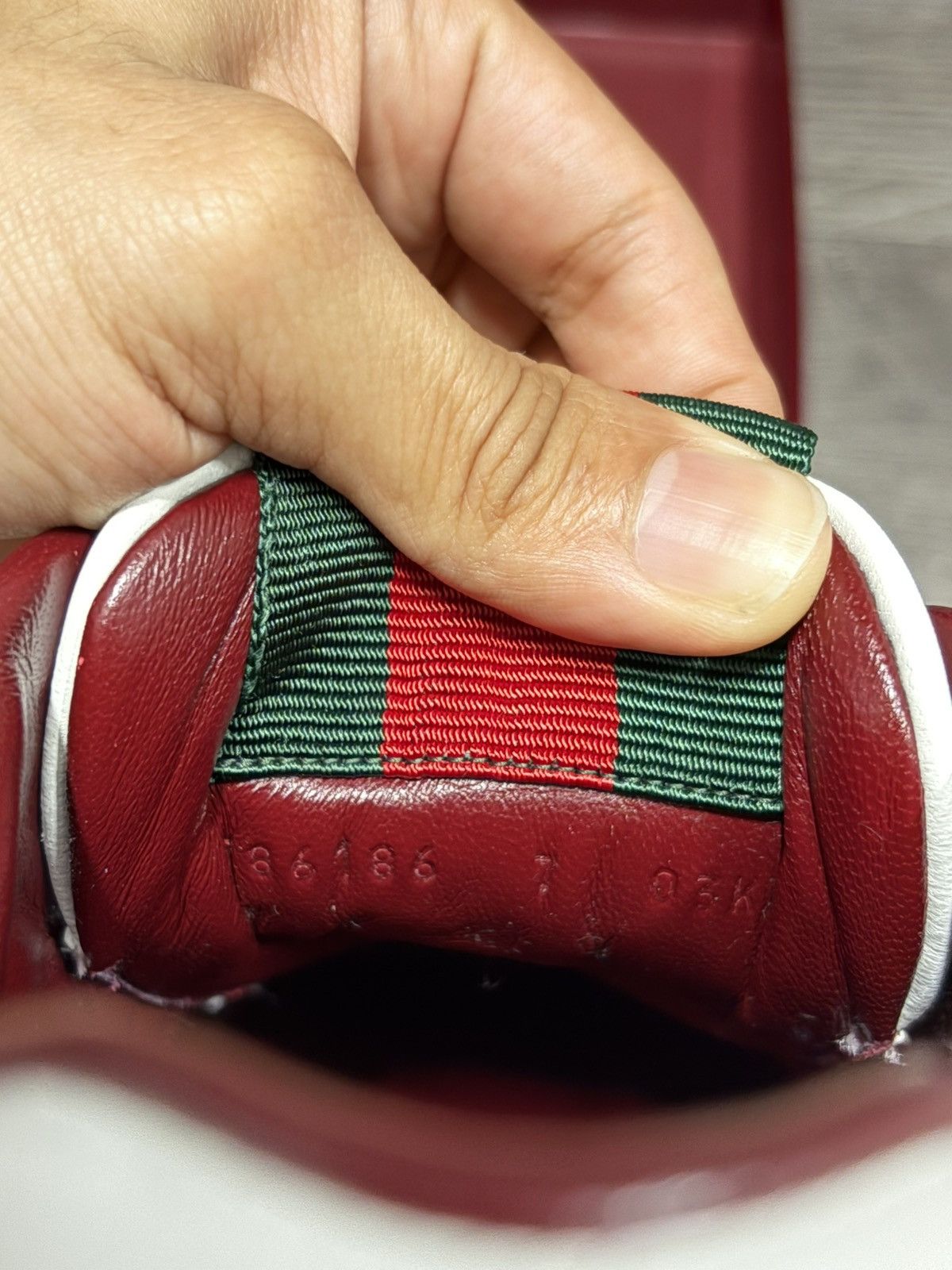 Gucci Gucci Re-Web Sneaker 'White Rosso Ancora' Size US 8 / EU 41 - 7 Thumbnail