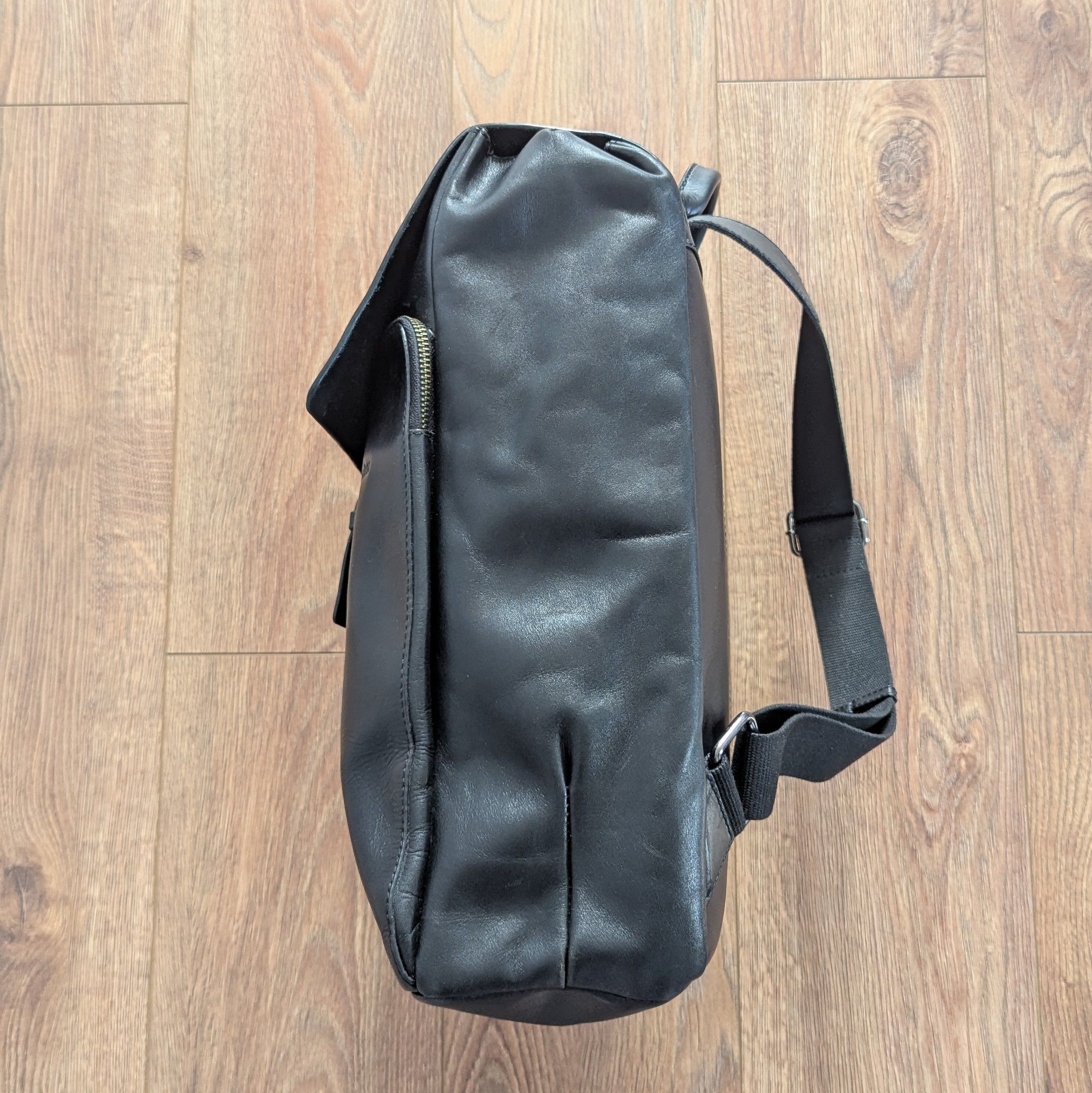 Leather × Strellson Strellson Leather Men's Back Pack Black Rukzak Luxury Brand Size ONE SIZE - 23 Thumbnail