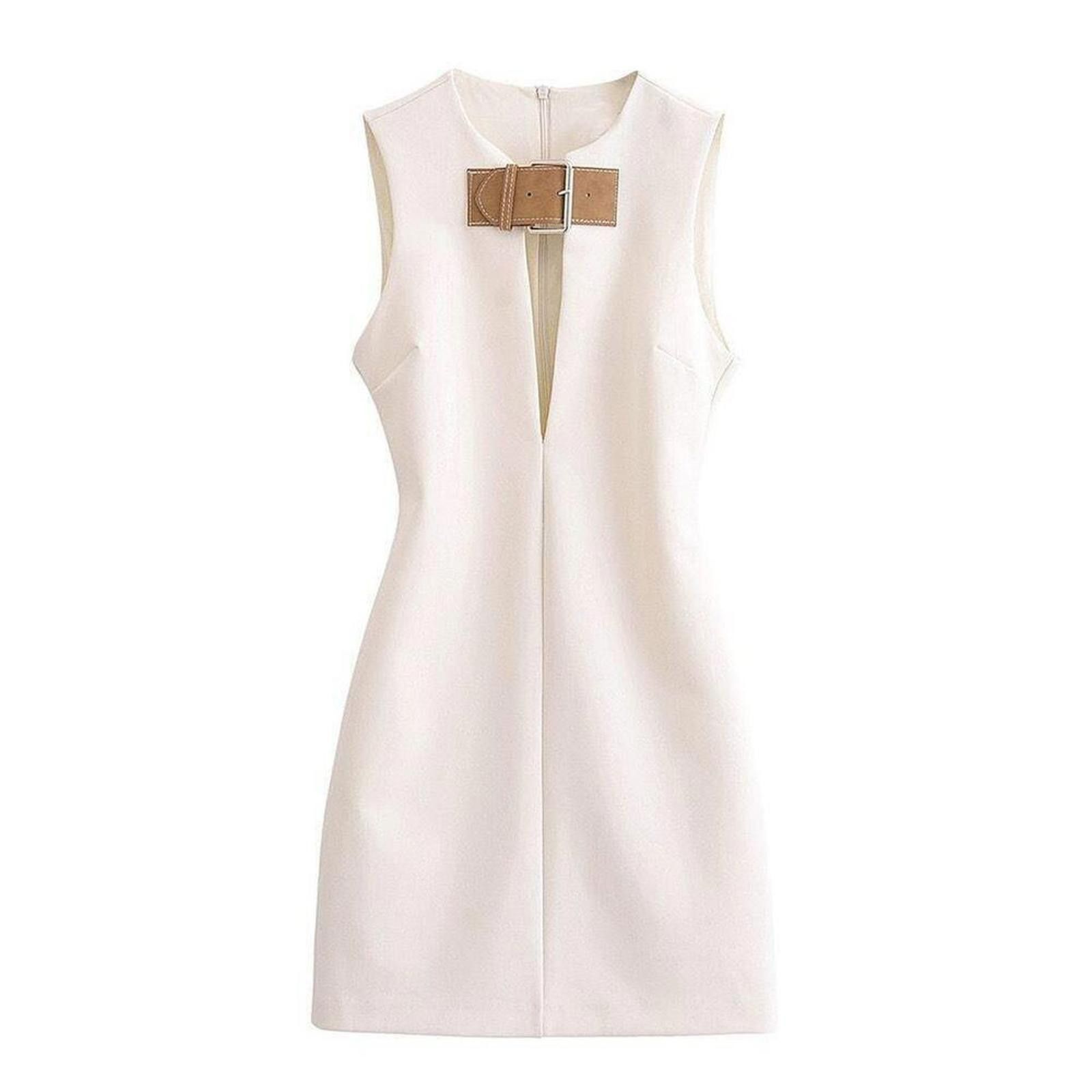 Zara SOLD OUT VIRAL ZARA WOMAN SS24 WHITE BELTED TAILORED DRESS Size S / US 4 / IT 40 - 1 Thumbnail