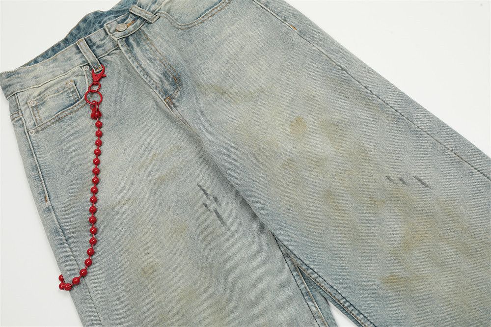 Japanese Brand × Jean American street side chain ink splash distressed jeans Size US 32 / EU 48 - 5 Thumbnail