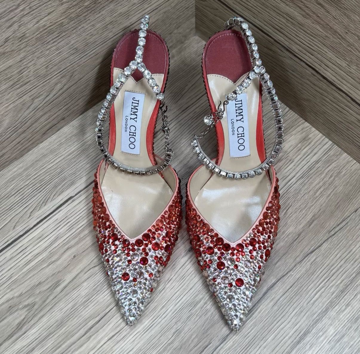 Jimmy Choo Jimmy Choo Saeda Crystal Heels J41 Size US 6.5 / IT 36.5 - 3 Thumbnail