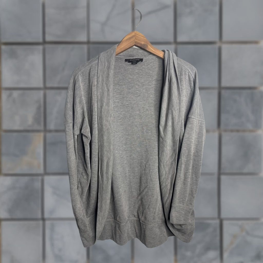 Allsaints AllSaints Womens Gray Open Front Draped Lightweight Sweater Knit Cardigan Small Size S / US 4 / IT 40 - 1 Thumbnail