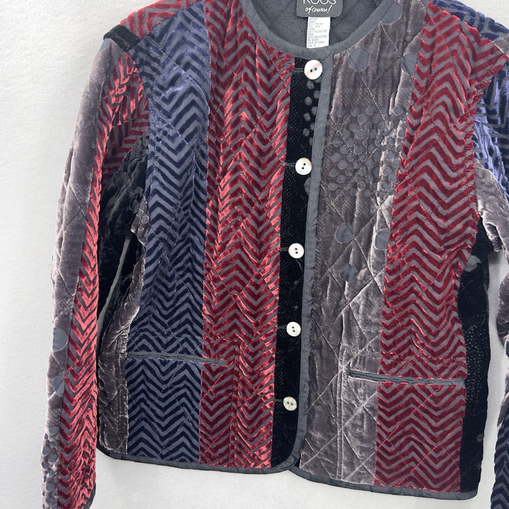 Vintage VINTAGE Koos Of Course Jacket Womens Small Patchwork Silk Blend Boho Cottagecore y2k Size S / US 4 / IT 40 - 3 Thumbnail