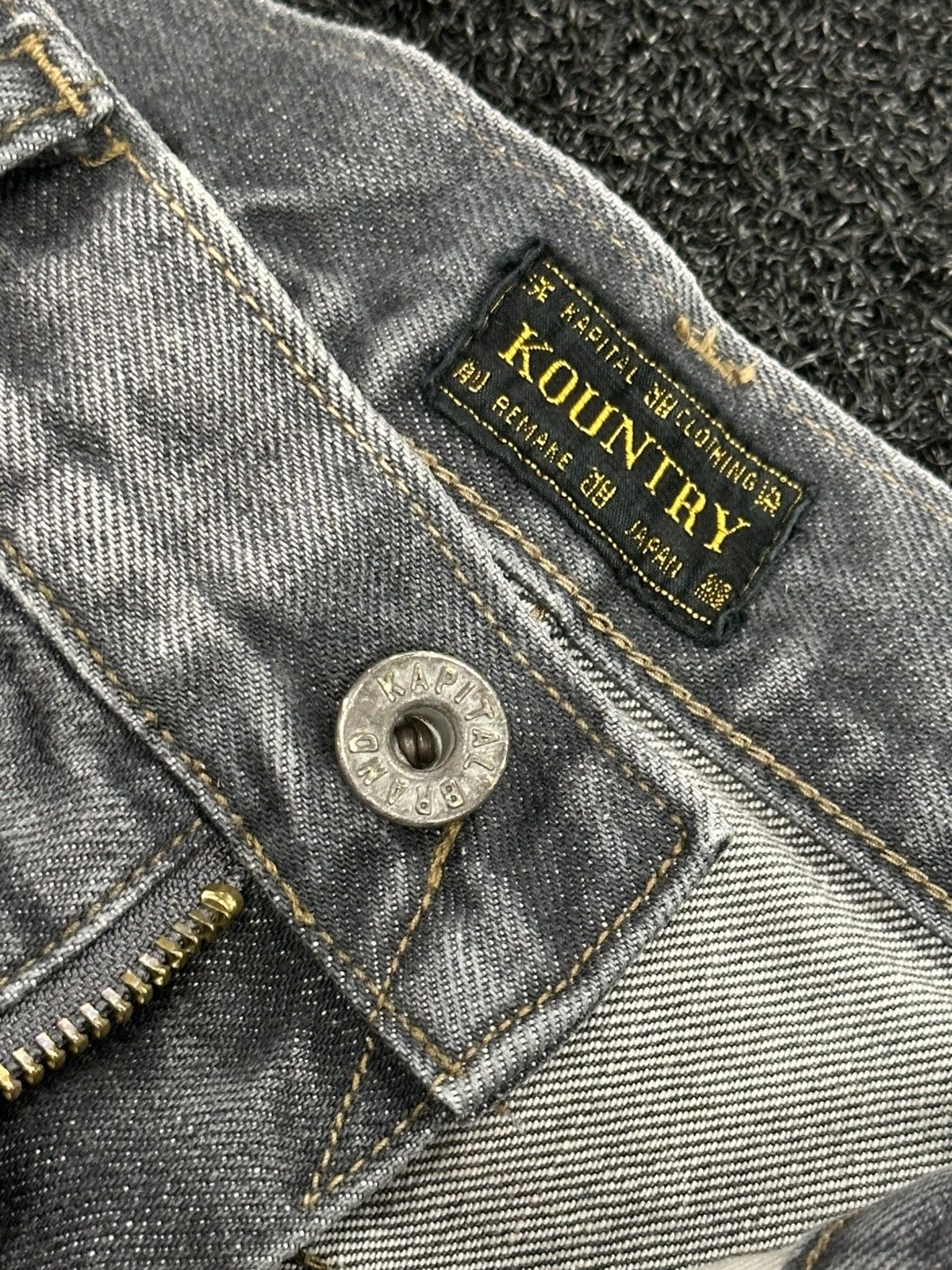Kapital Kapital Black Denim Short Pants (Bone Embroidery) Size US 36 / EU 52 - 6 Thumbnail