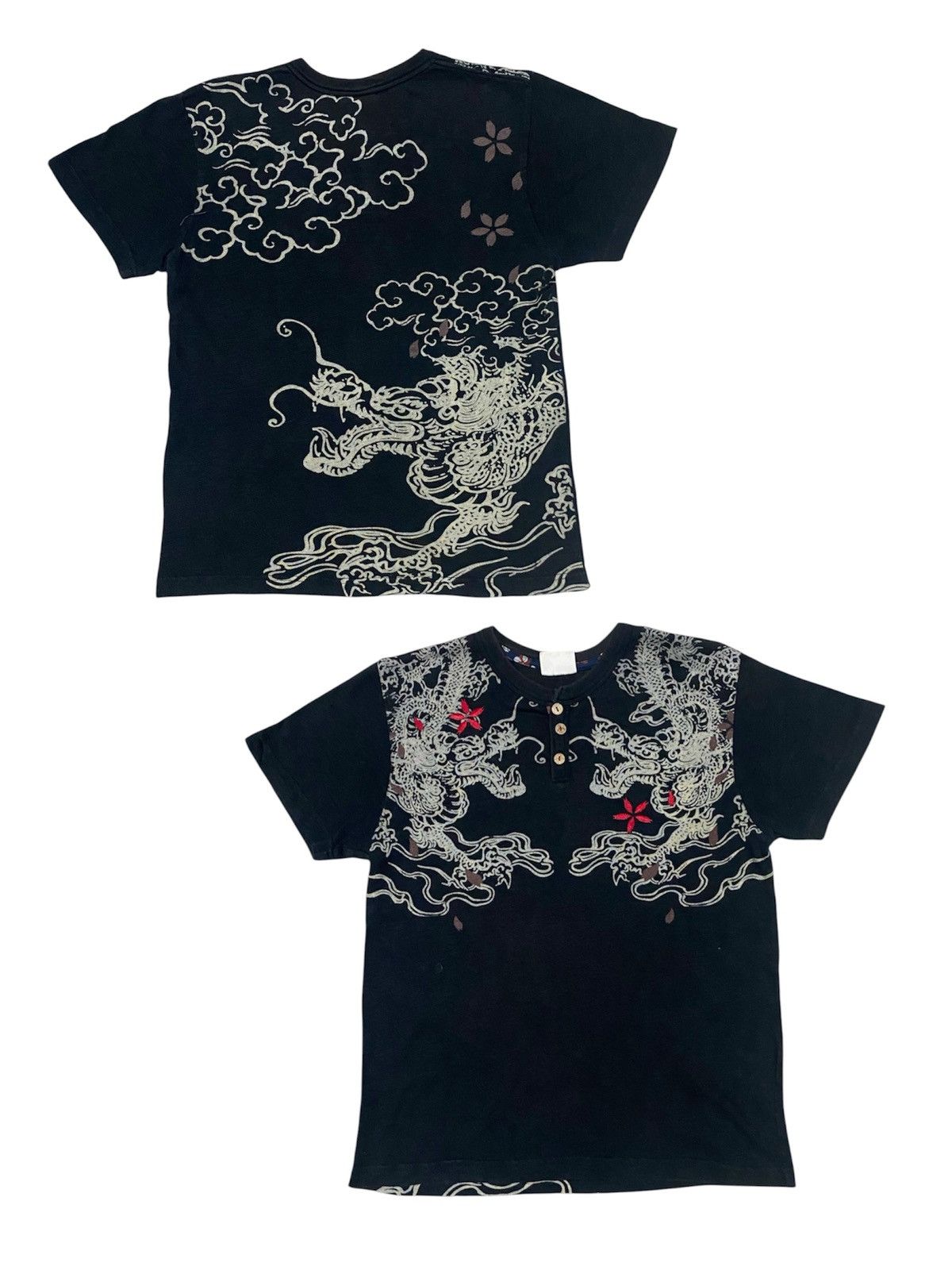Karakuri Tamashii 2000s KARAKURI TAMASHI STYLE DRAGON DESIGN HALF BUTTON SHIRT Size US M / EU 48-50 / 2 - 1 Thumbnail