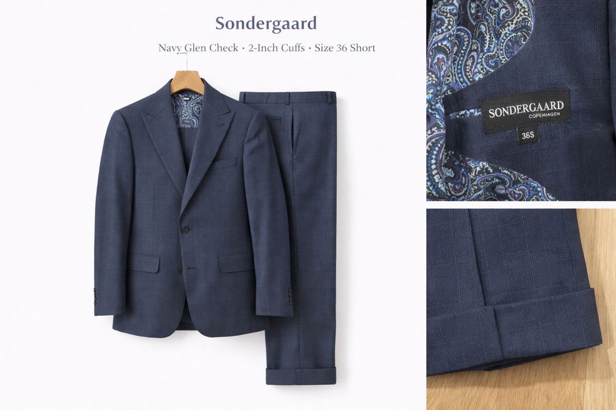 Other Navy Glen Check Suit - 36S Size 36S - 1 Preview