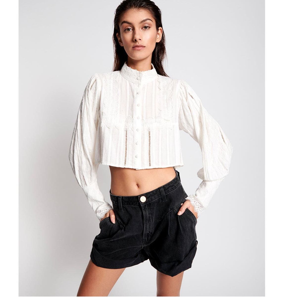 Free People New FREE PEOPLE OneTeaspoon Streetwalkers High-Waist Shorts Size 24" / US 00 / IT 34 - 1 Thumbnail