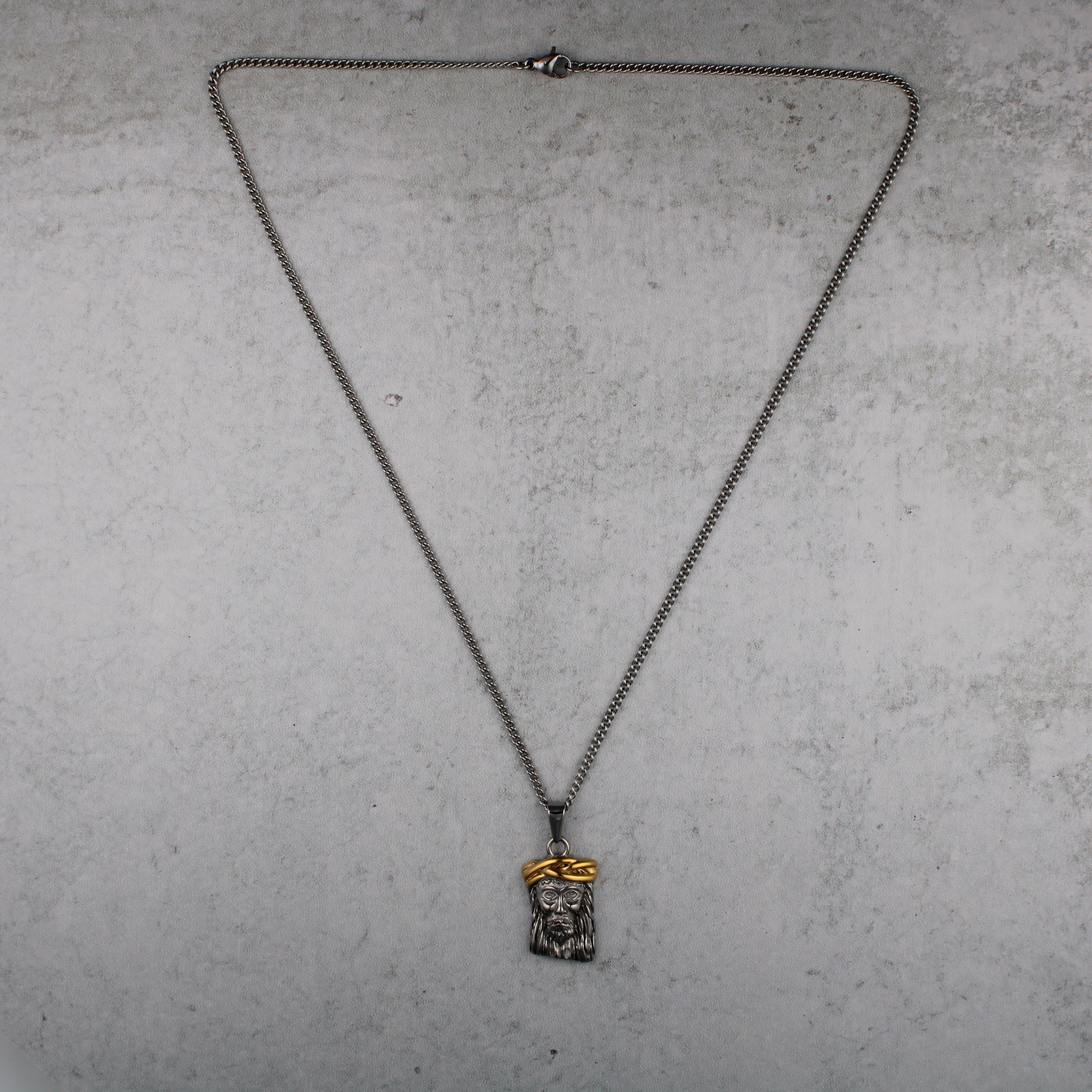 Jewelry Silver Jesus Piece Pendant Chain Necklace 22" Size ONE SIZE - 3 Thumbnail